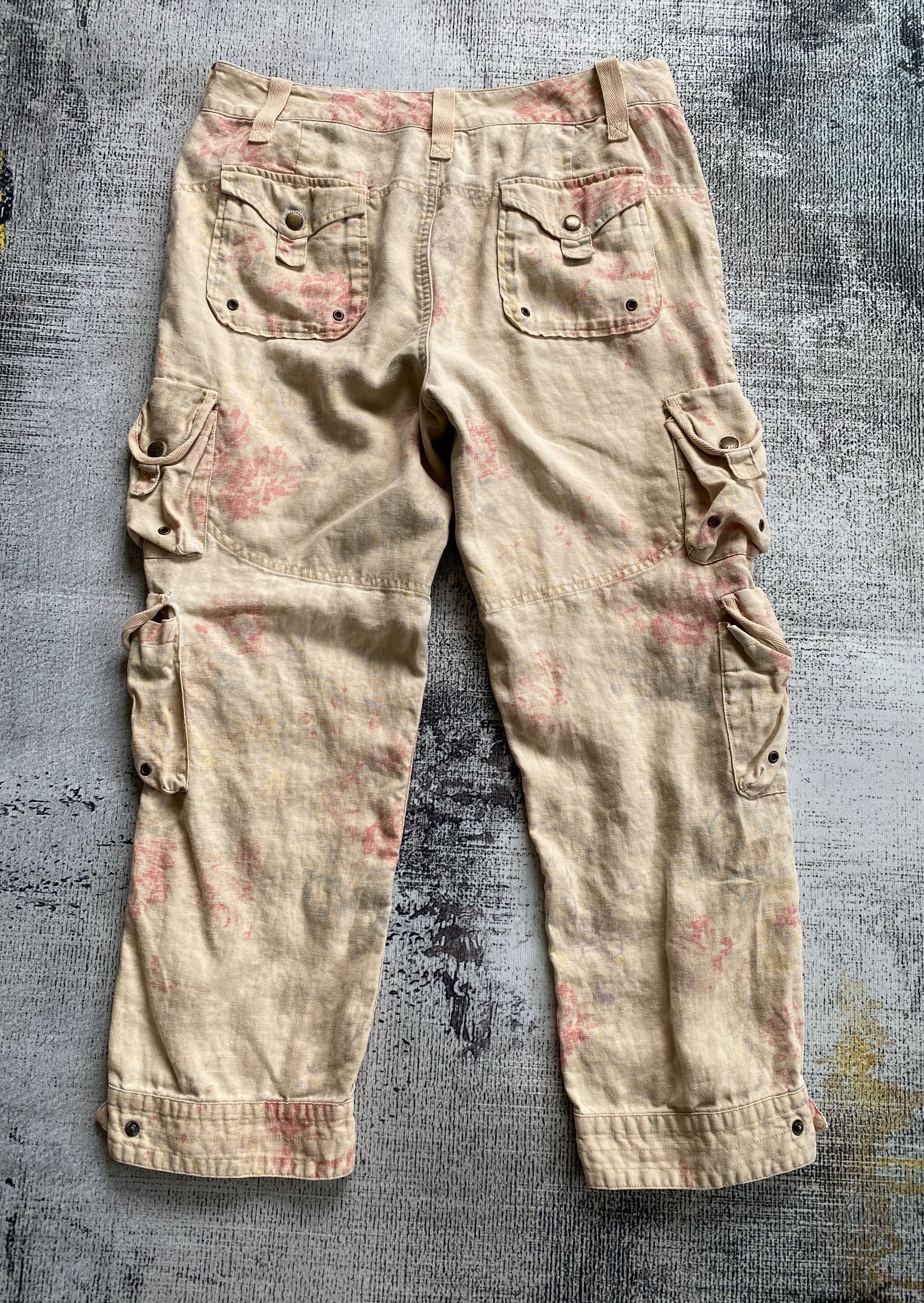Ralph Lauren SICKS💥Vintage Lauren Ralph Lauren Linen Woman Cargo Pants Size 31" - 2 Thumbnail