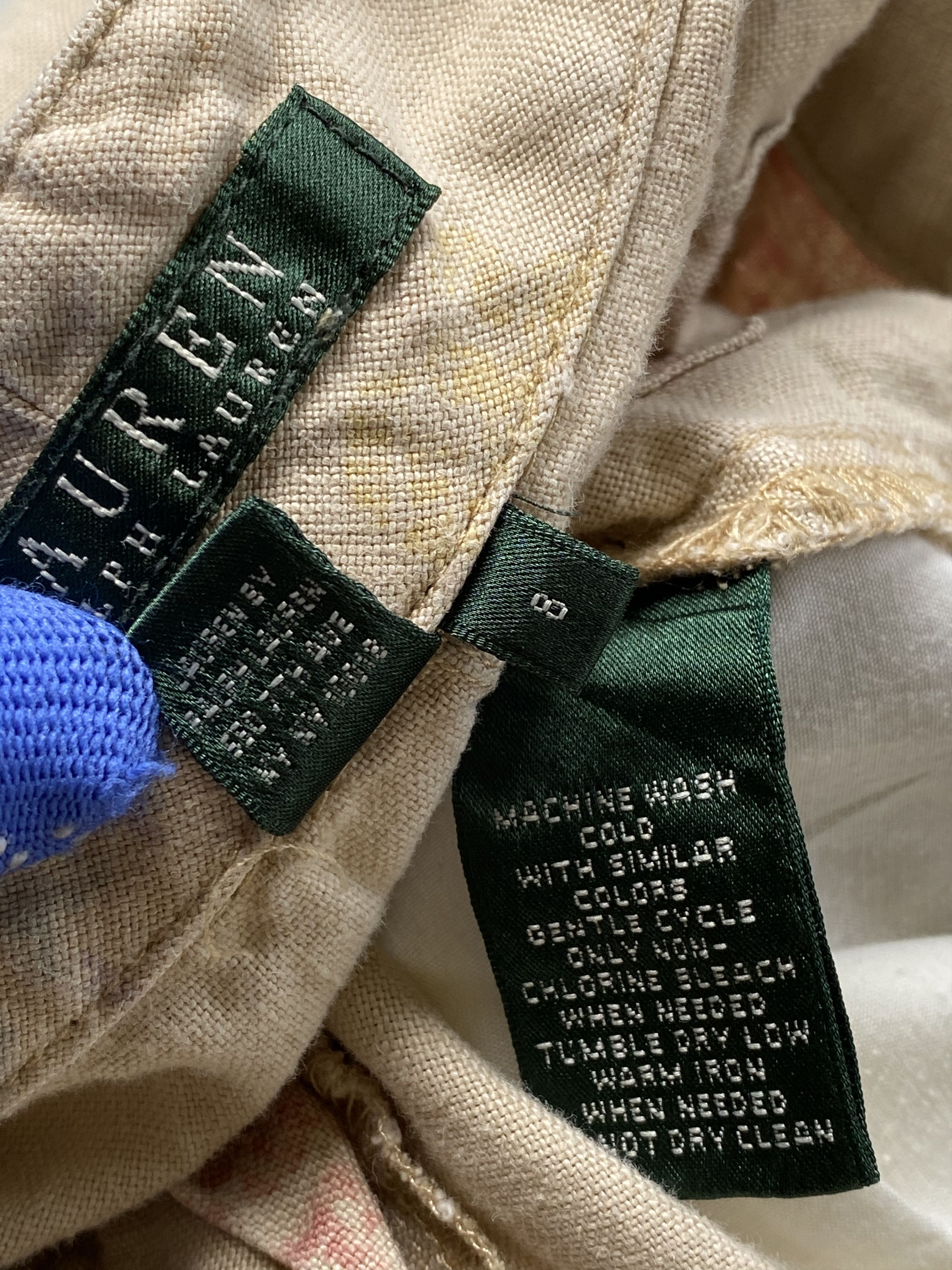 Ralph Lauren SICKS💥Vintage Lauren Ralph Lauren Linen Woman Cargo Pants Size 31" - 12 Thumbnail