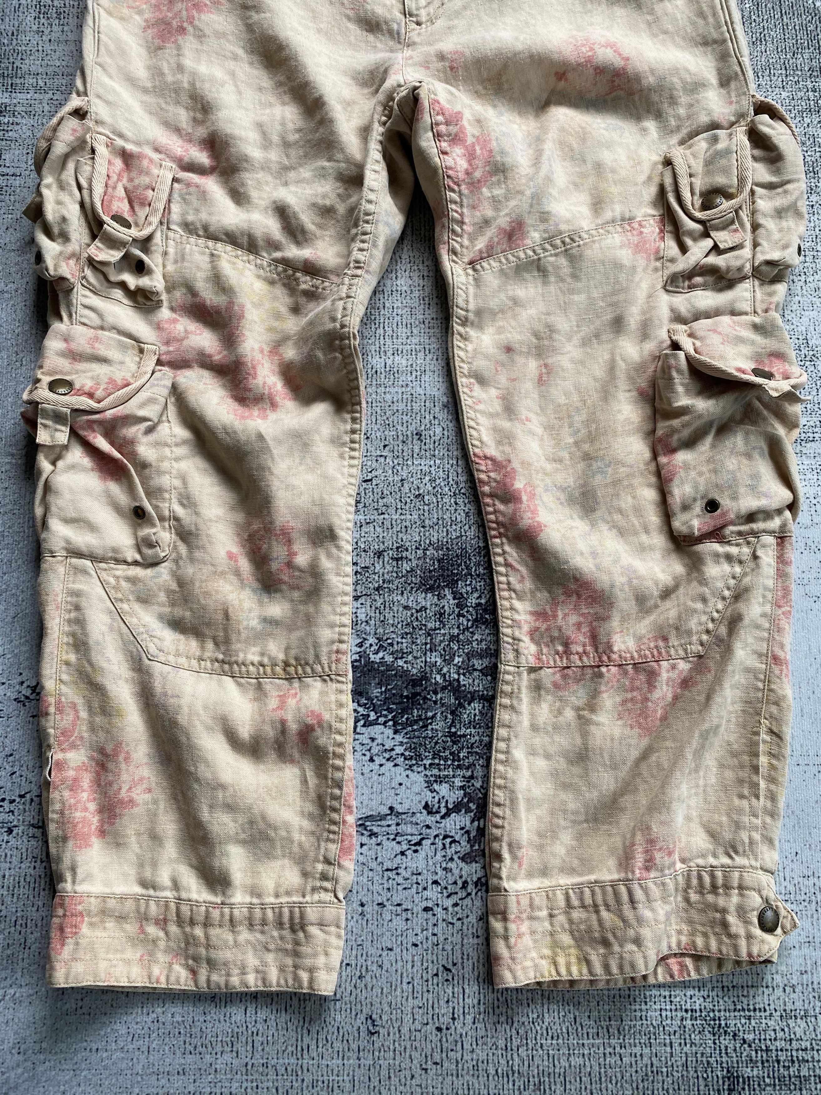 Ralph Lauren SICKS💥Vintage Lauren Ralph Lauren Linen Woman Cargo Pants Size 31" - 4 Thumbnail