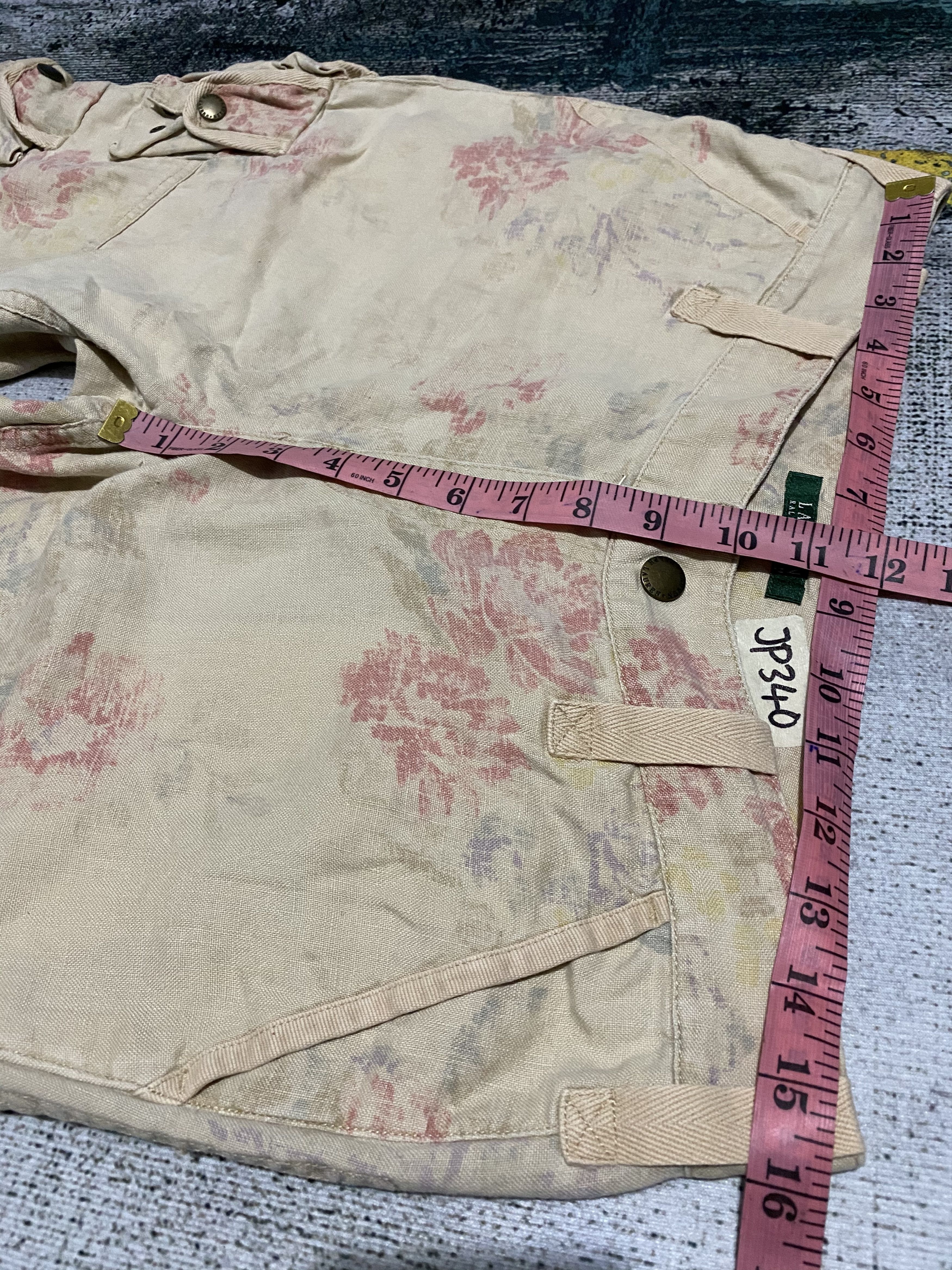 Ralph Lauren SICKS💥Vintage Lauren Ralph Lauren Linen Woman Cargo Pants Size 31" - 16 Thumbnail