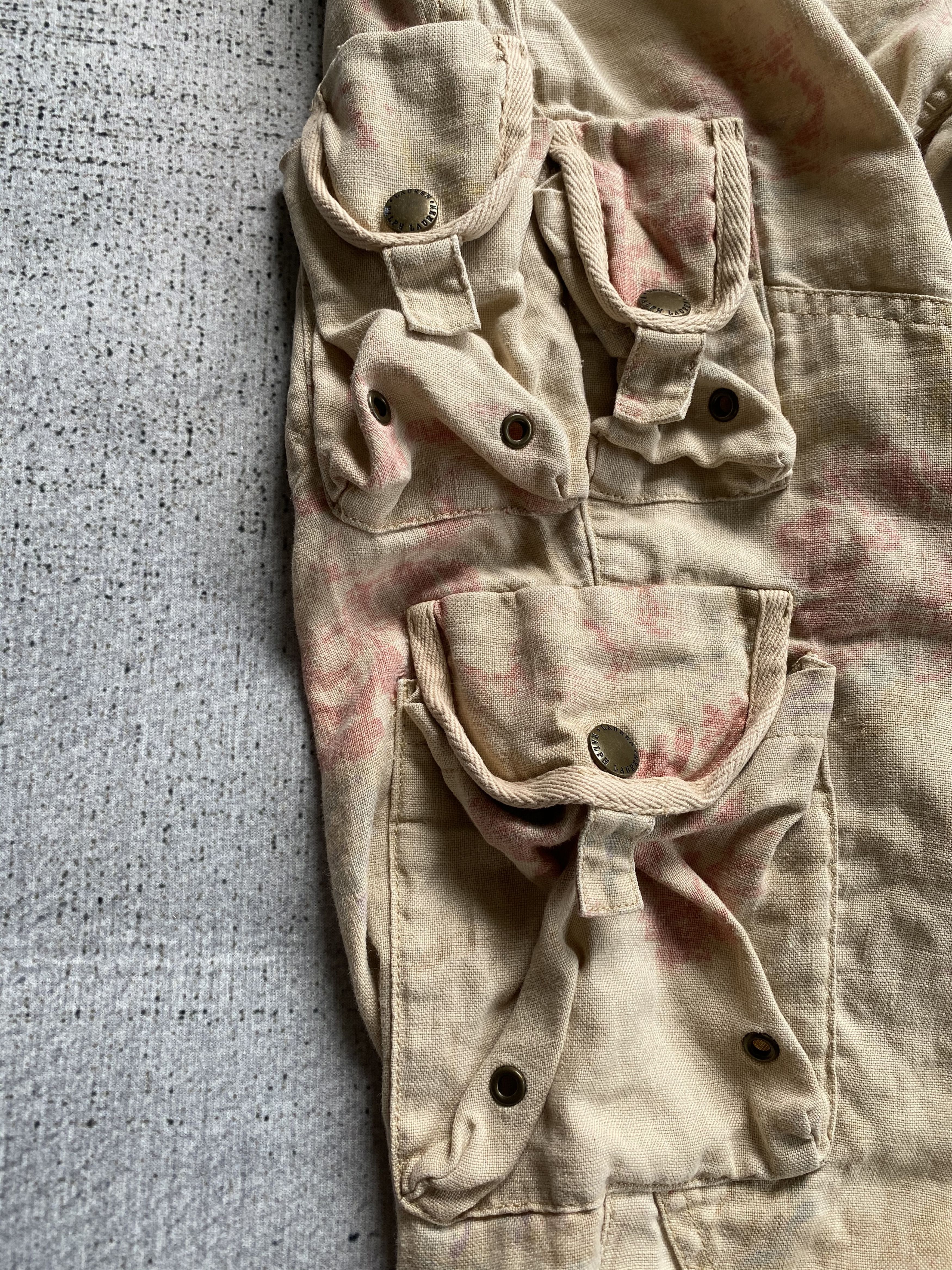 Ralph Lauren SICKS💥Vintage Lauren Ralph Lauren Linen Woman Cargo Pants Size 31" - 7 Thumbnail