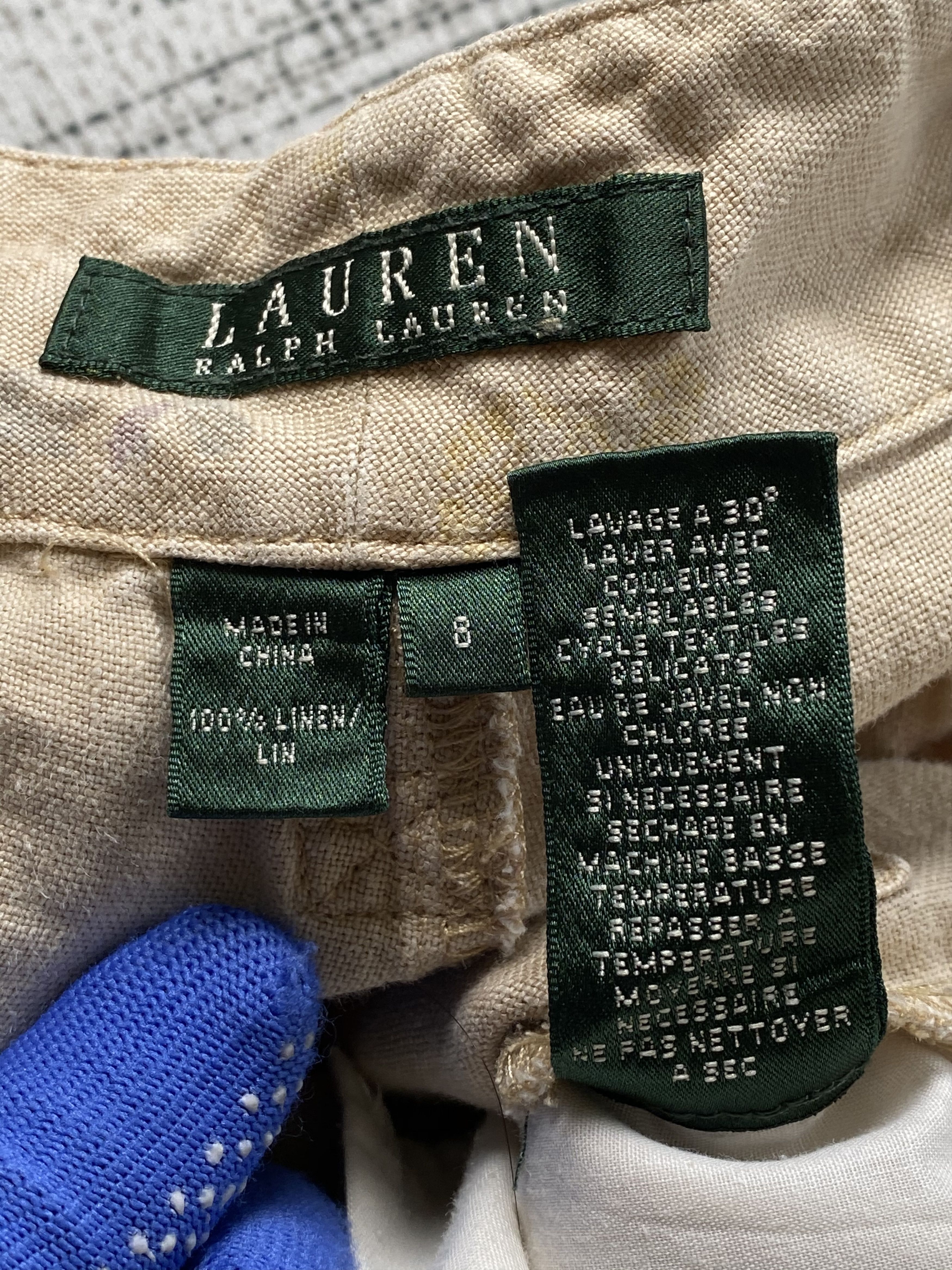 Ralph Lauren SICKS💥Vintage Lauren Ralph Lauren Linen Woman Cargo Pants Size 31" - 11 Thumbnail
