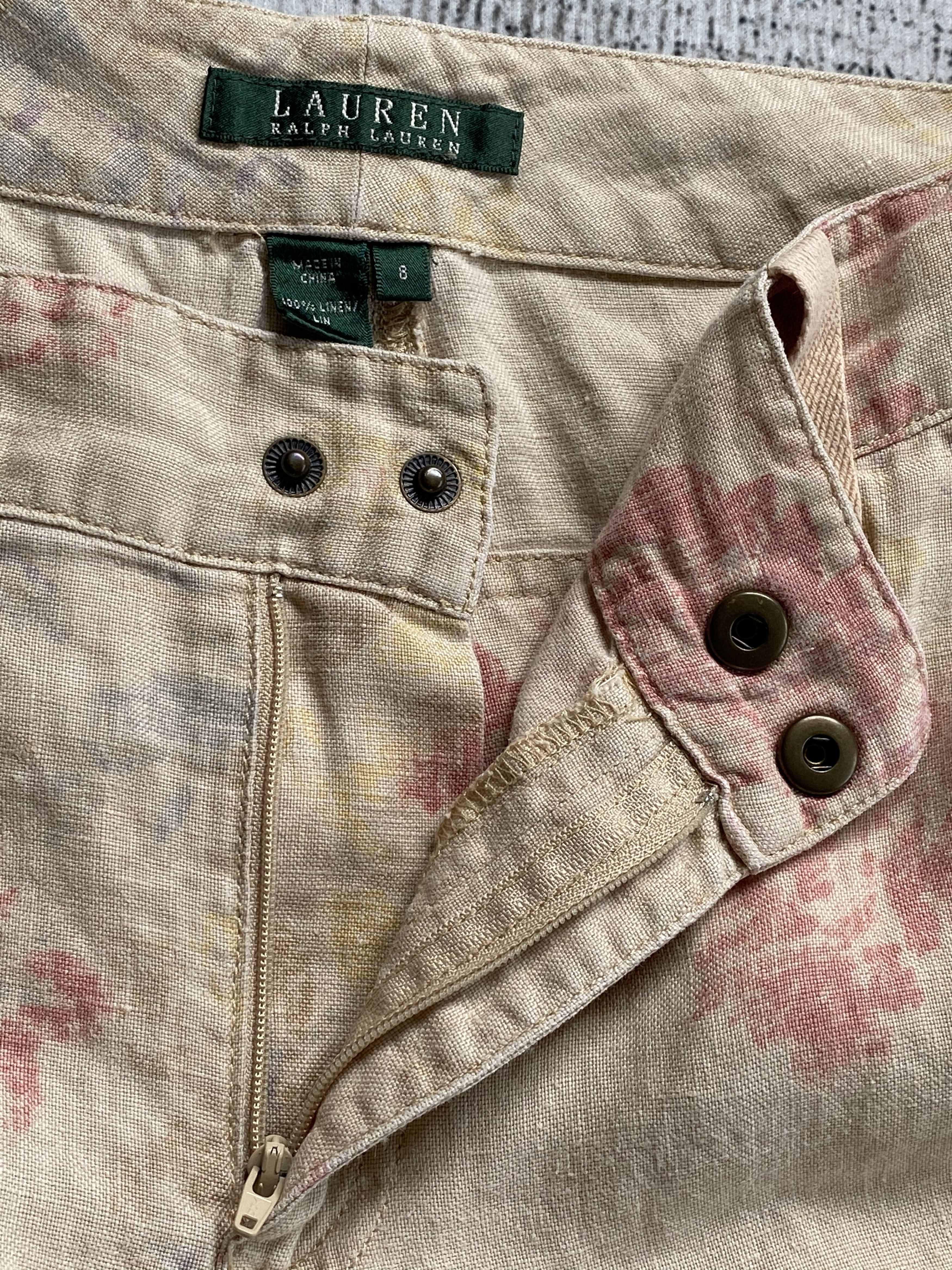 Ralph Lauren SICKS💥Vintage Lauren Ralph Lauren Linen Woman Cargo Pants Size 31" - 10 Thumbnail
