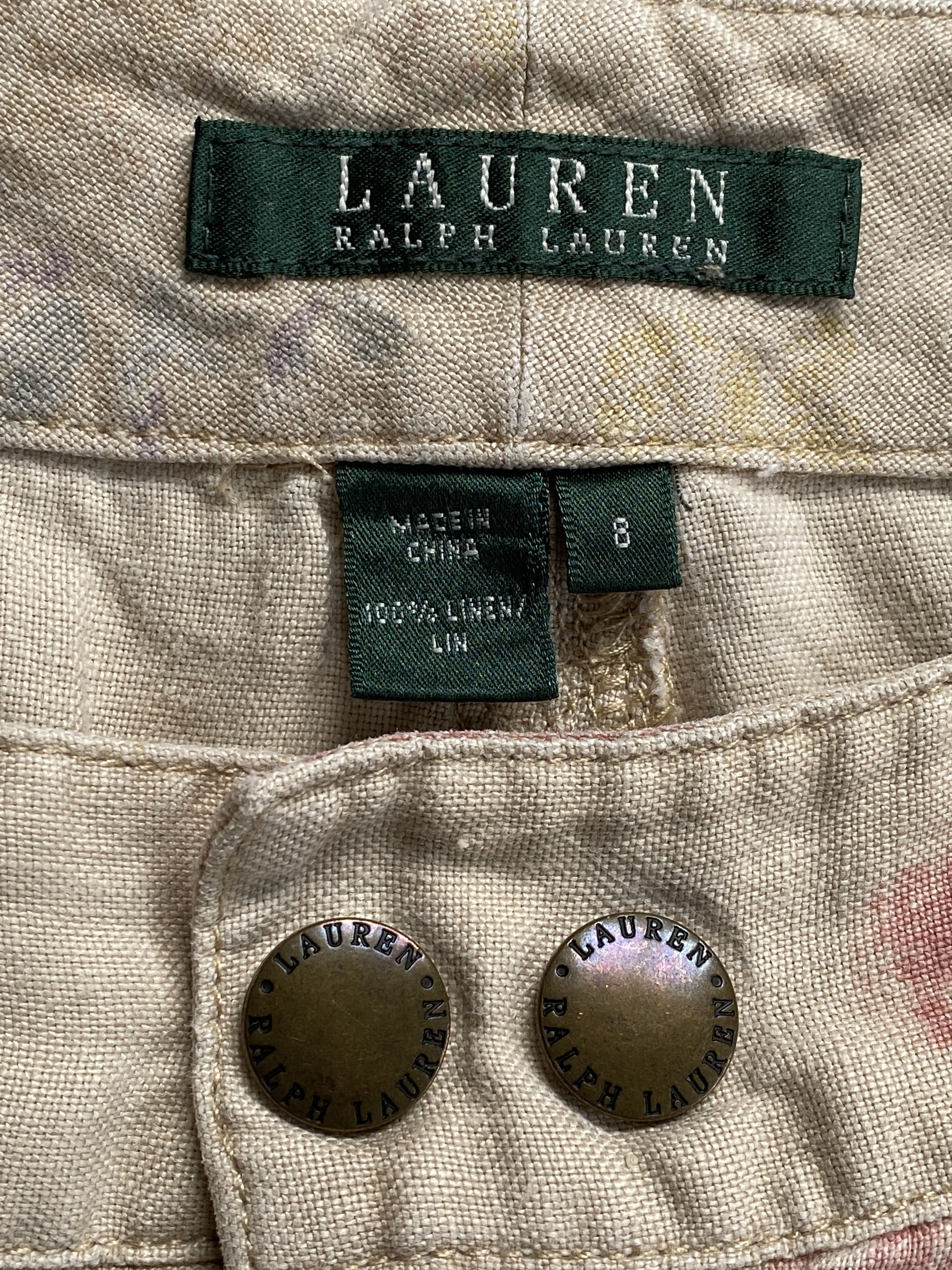 Ralph Lauren SICKS💥Vintage Lauren Ralph Lauren Linen Woman Cargo Pants Size 31" - 9 Thumbnail