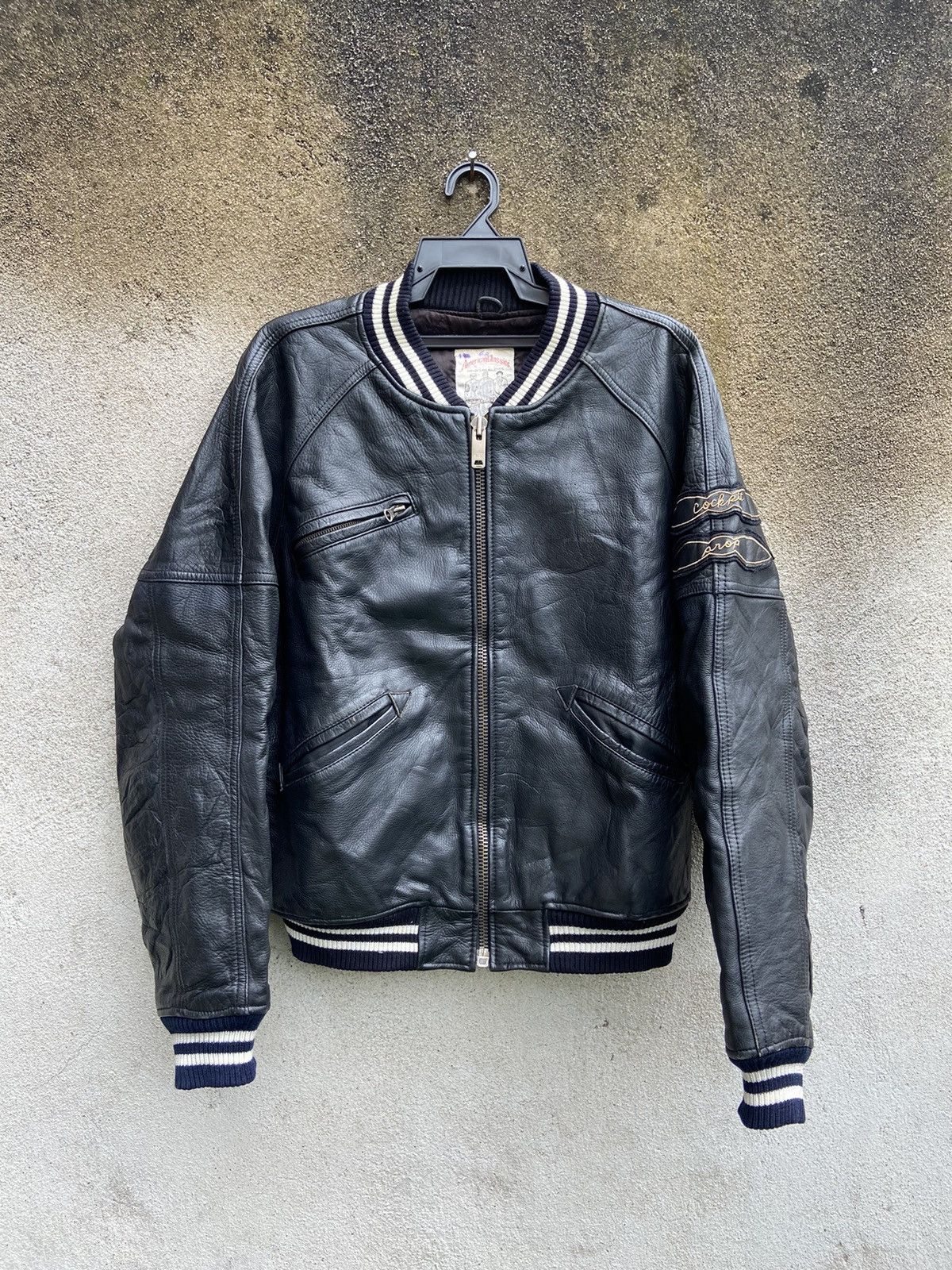 Men's Avirex Varsity Jacket Leather Jackets | Grailed