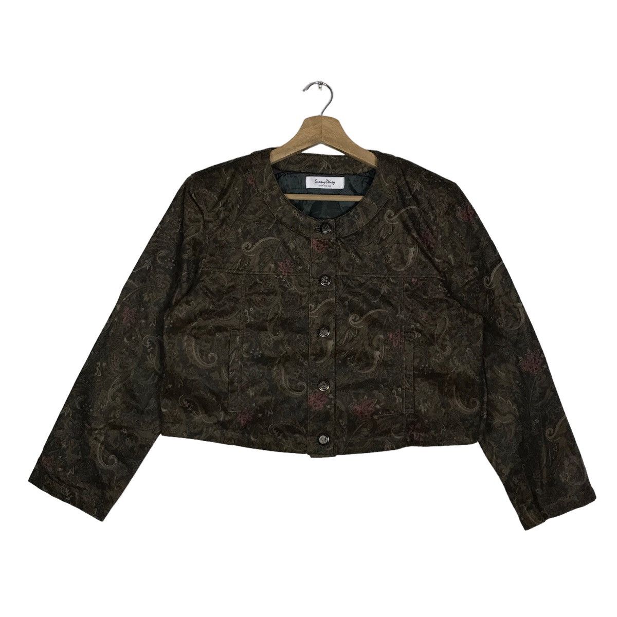 Vintage Sunny Dairy Paisley Floral Crop Top Sweater