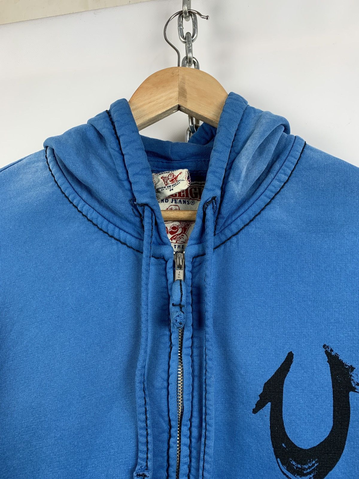 True Religion Vintage True Religion Faded Blue Zip Hoodie Size US M / EU 48-50 / 2 - 6 Thumbnail