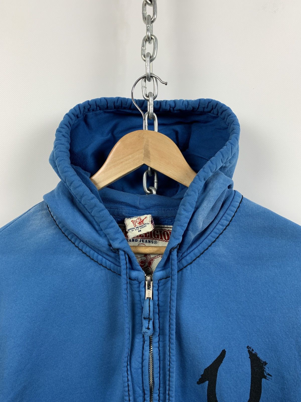 True Religion Vintage True Religion Faded Blue Zip Hoodie Size US M / EU 48-50 / 2 - 10 Thumbnail