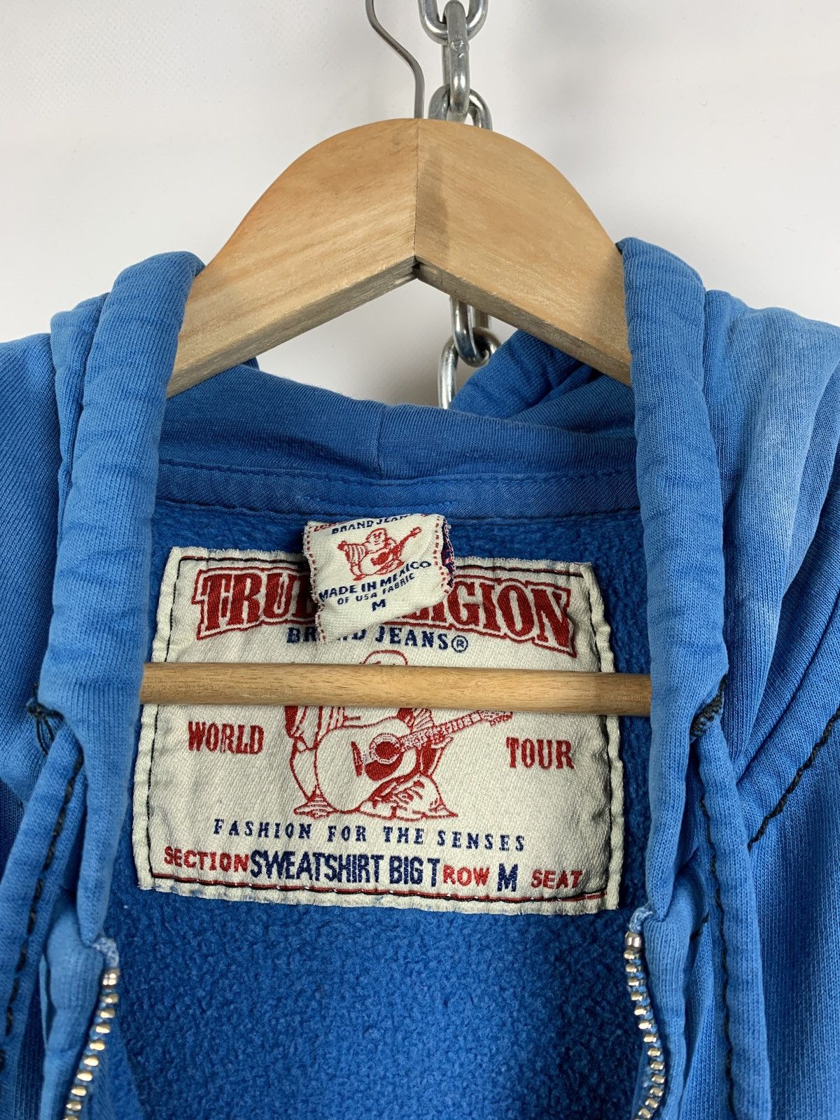 True Religion Vintage True Religion Faded Blue Zip Hoodie Size US M / EU 48-50 / 2 - 20 Thumbnail