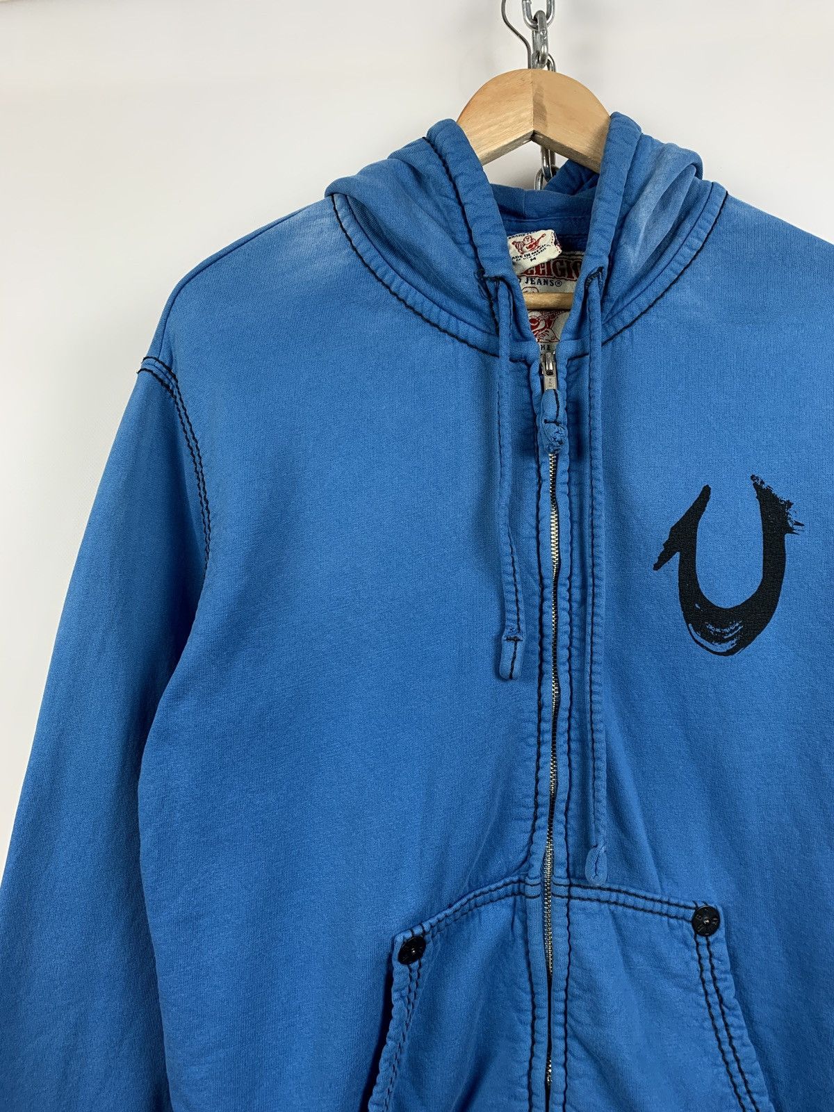 True Religion Vintage True Religion Faded Blue Zip Hoodie Size US M / EU 48-50 / 2 - 5 Thumbnail