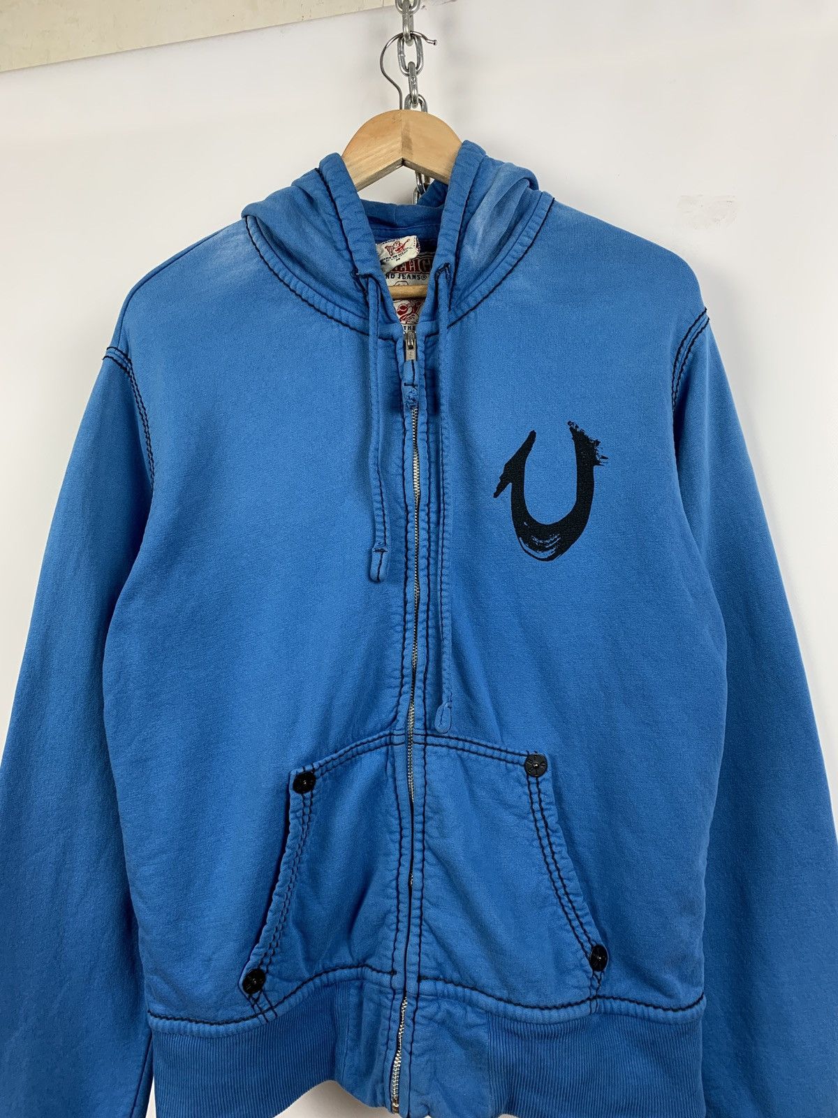 True Religion Vintage True Religion Faded Blue Zip Hoodie Size US M / EU 48-50 / 2 - 3 Thumbnail