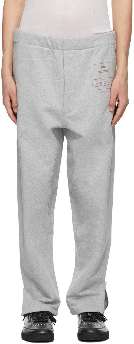 image of Maison Margiela Grey '1Con' Lounge Pants With Side Zipper, Men's (Size 34)