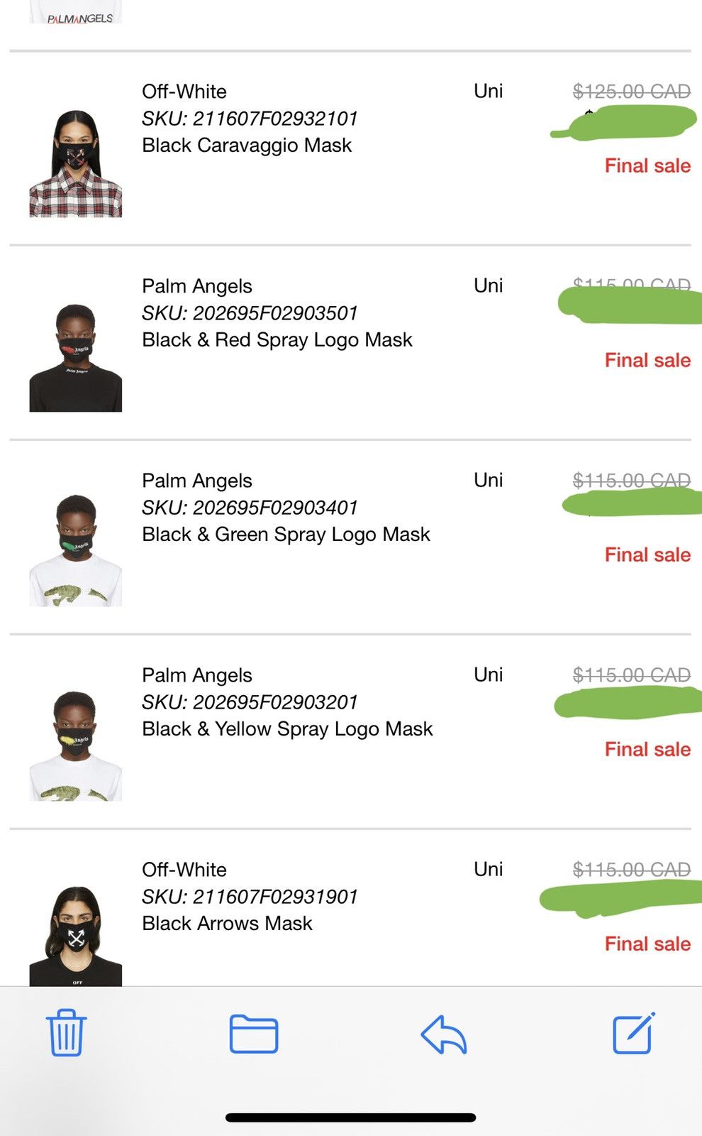 Off-White Off-White Face Mask (Under Retail) Size ONE SIZE - 2 Thumbnail