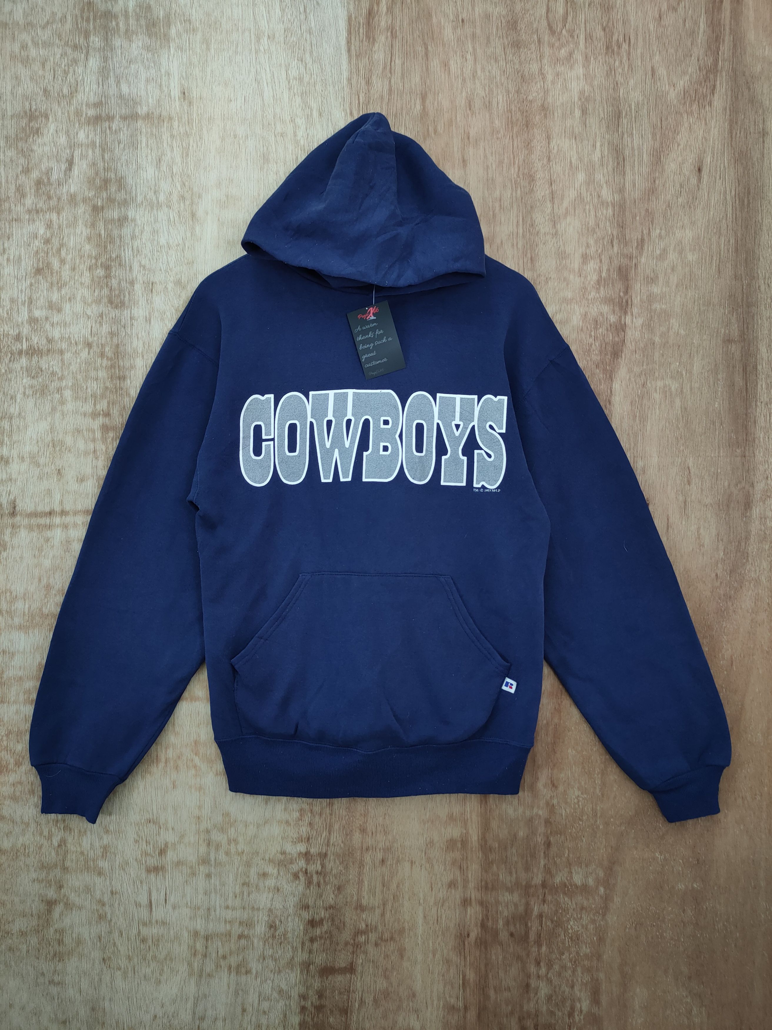 image of Cowboy Equipment x Nfl 1993 Nflp Cowboys Dark Blue Sweatshirt Vintage 46-116, Men's (Size Small)