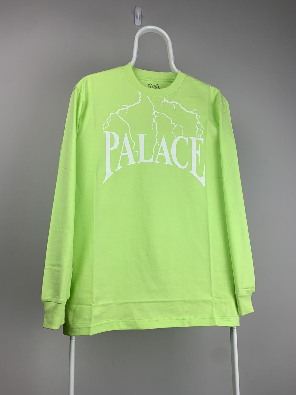 image of 2017 Palace Funder Longsleeve Tee Fluro Green Small, Men's