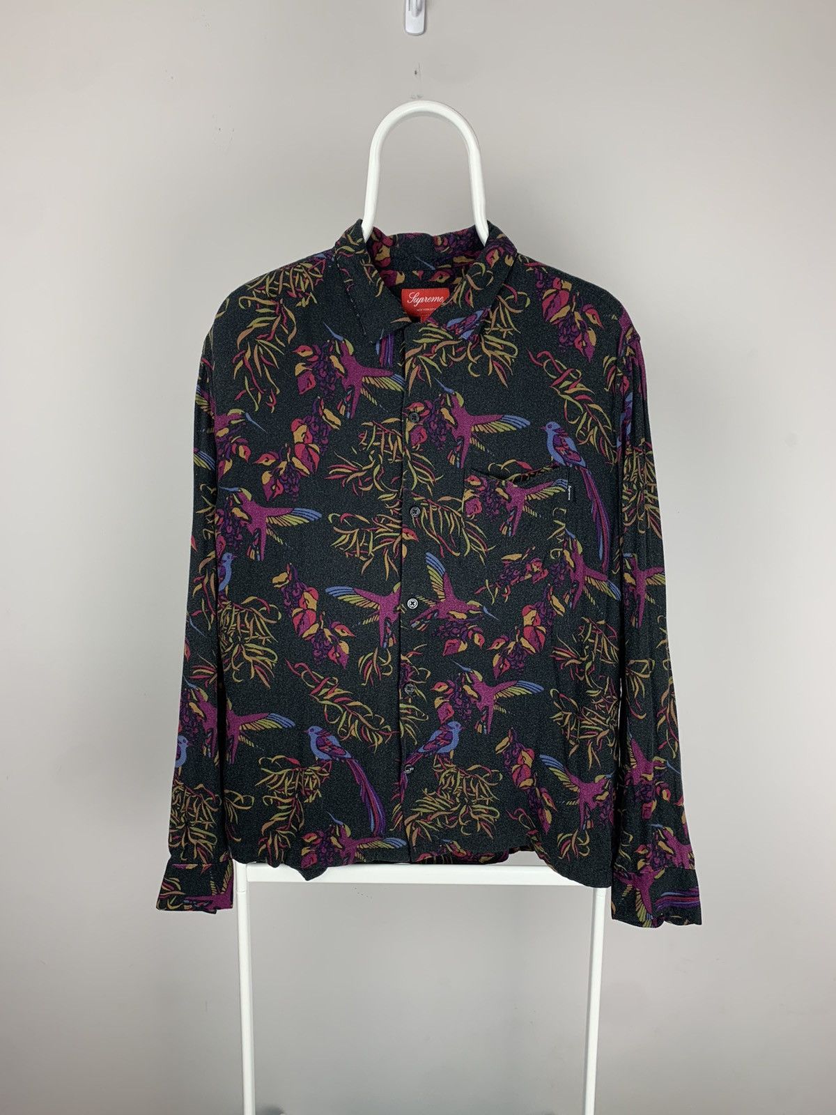 Supreme 2016 Supreme Birds of Paradise Rayon Shirt Black Medium