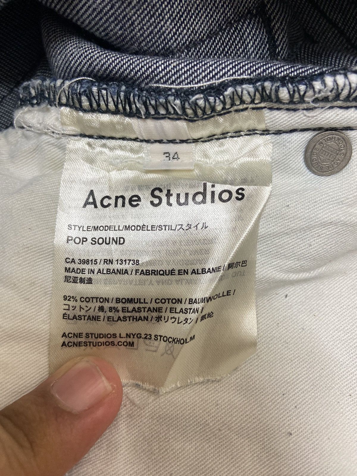 Acne Studios Acne Studios Dark Blue Pop Sound Cropped Denim Size 30" Size US 30 / EU 46 - 7 Thumbnail