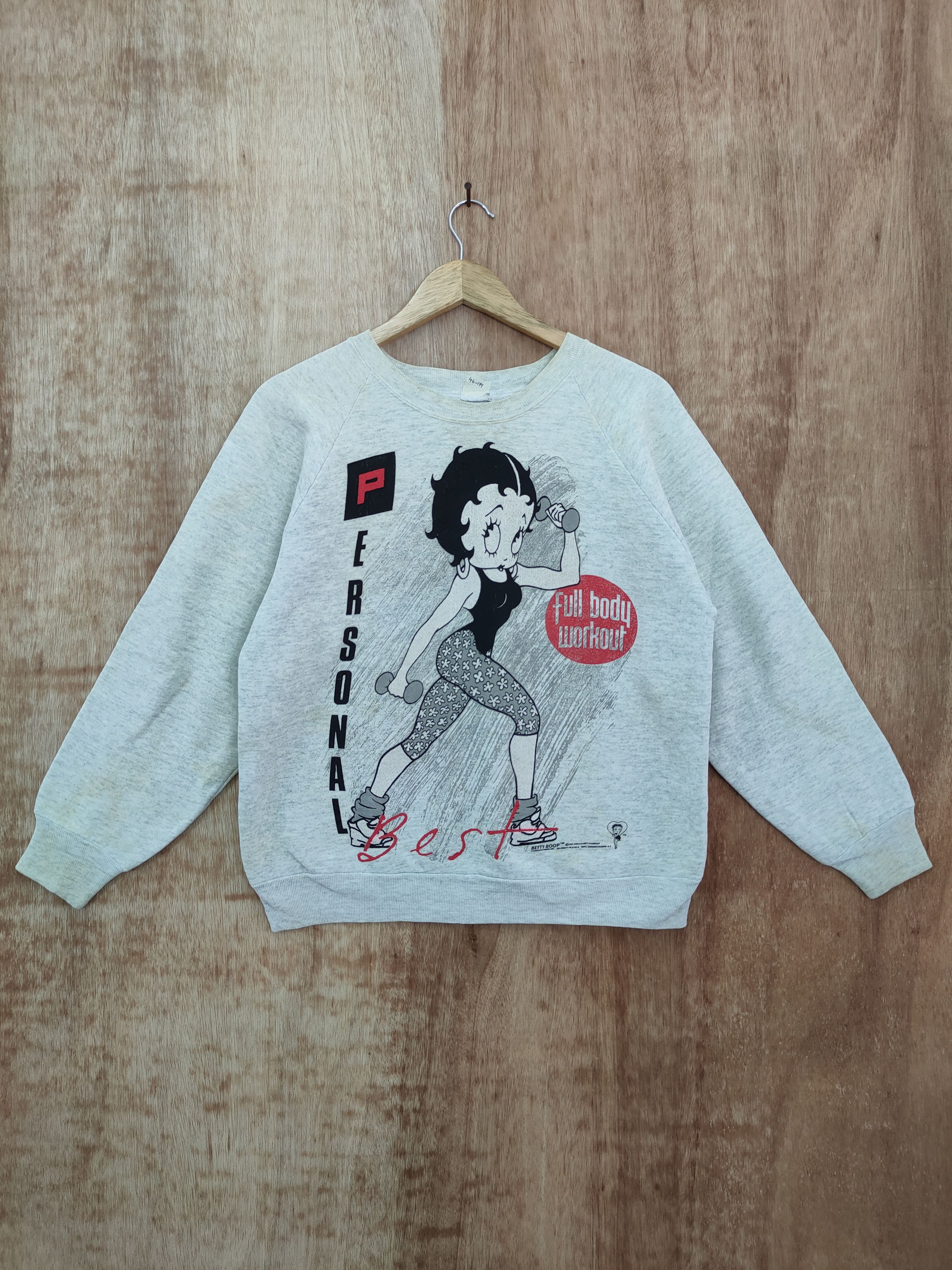 image of Cartoon Network x Movie 1991 Betty Bepop Movie Cartoon Sweatshirt Vintage 46-174 in White (Size Sma