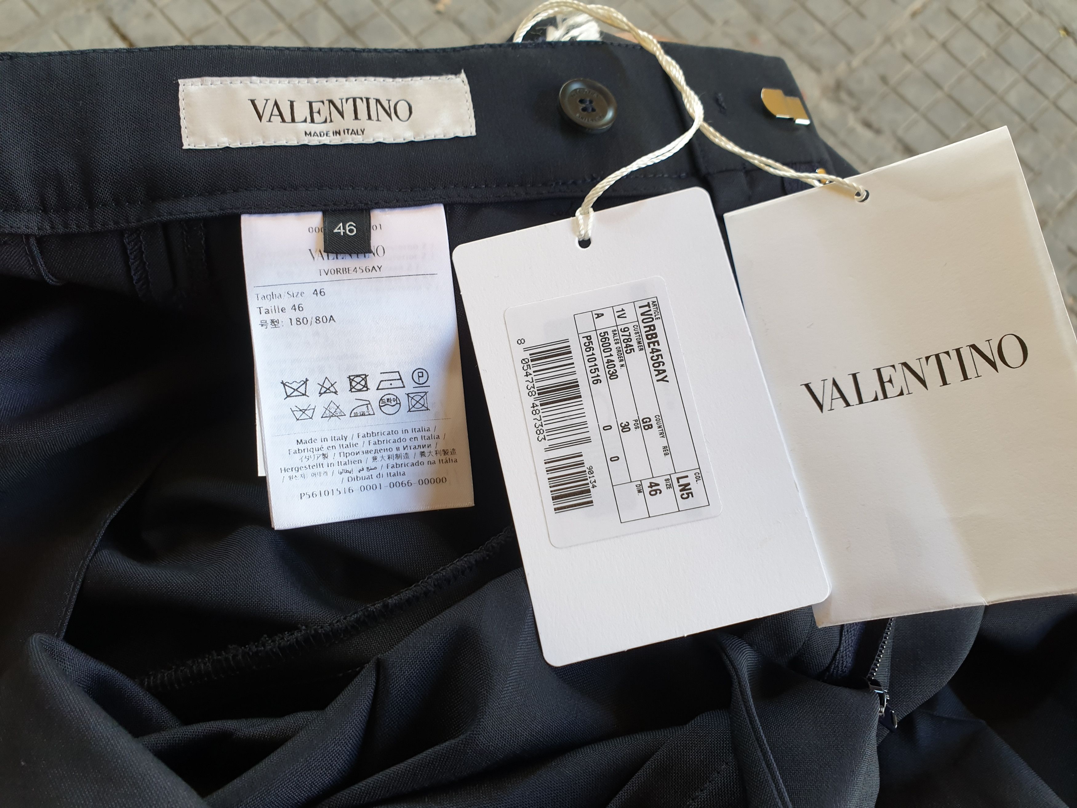 Valentino $795 VALENTINO Blue Contrast-Panel Straight-Leg Trousers Size US 30 / EU 46 - 16 Thumbnail