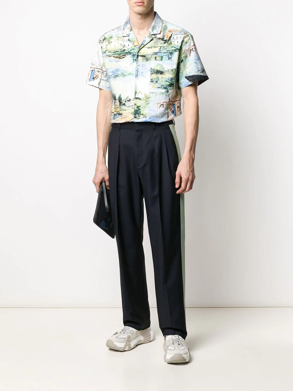Valentino $795 VALENTINO Blue Contrast-Panel Straight-Leg Trousers Size US 30 / EU 46 - 5 Thumbnail