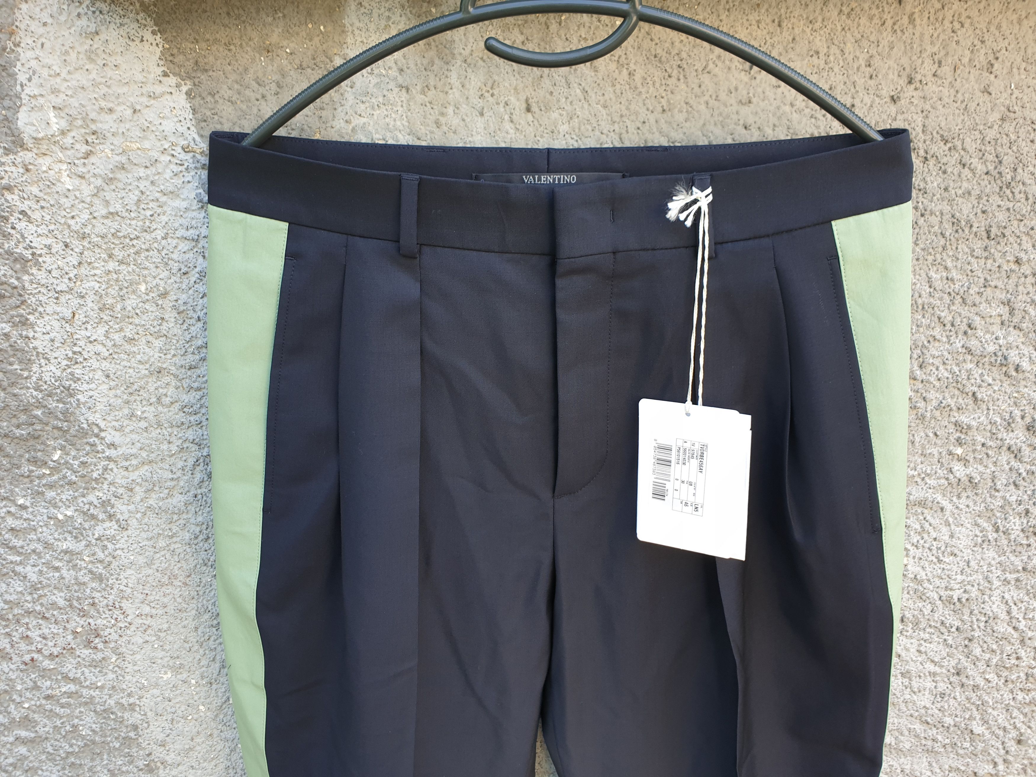 Valentino $795 VALENTINO Blue Contrast-Panel Straight-Leg Trousers Size US 30 / EU 46 - 10 Thumbnail