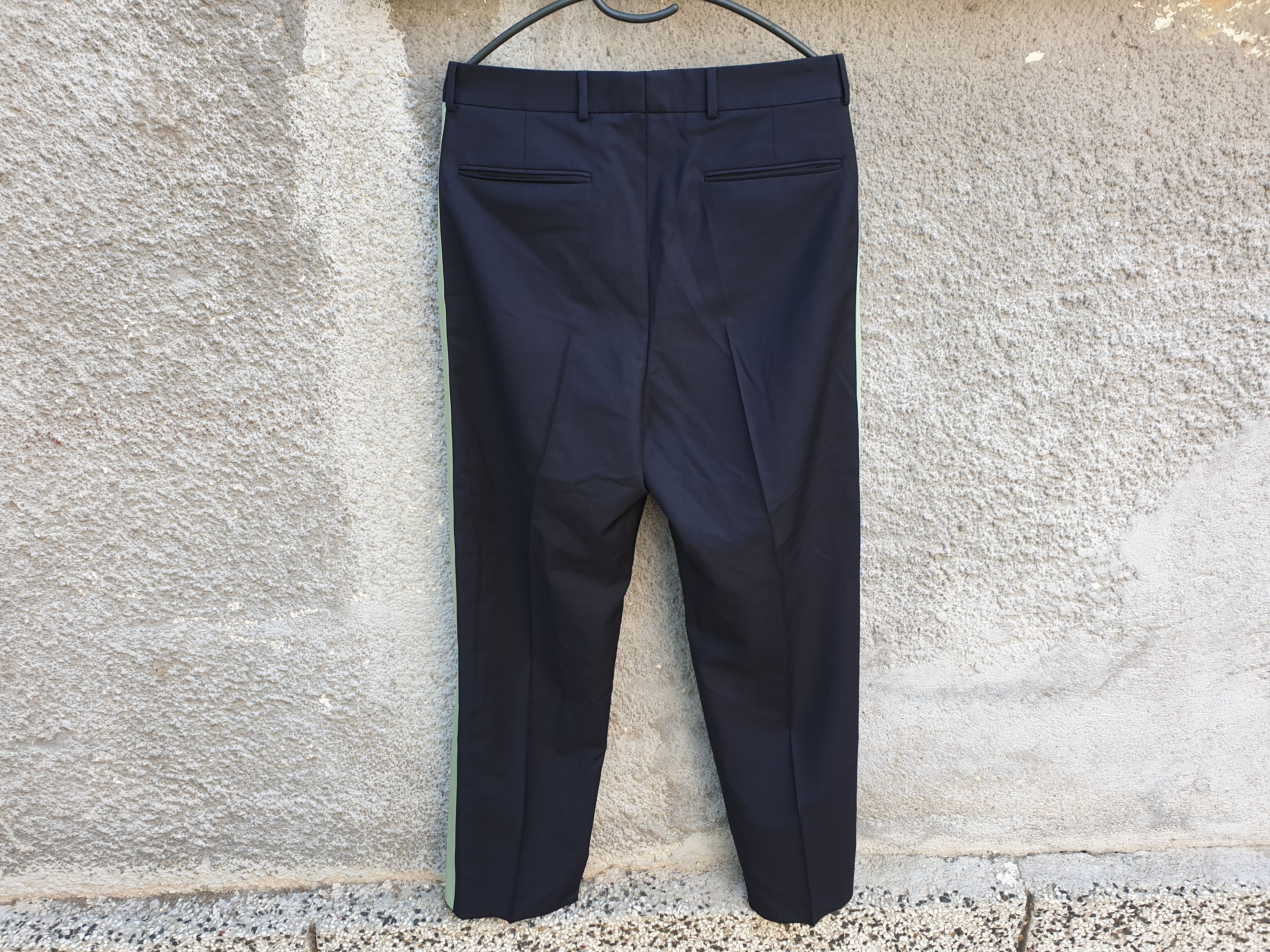 Valentino $795 VALENTINO Blue Contrast-Panel Straight-Leg Trousers Size US 30 / EU 46 - 12 Thumbnail