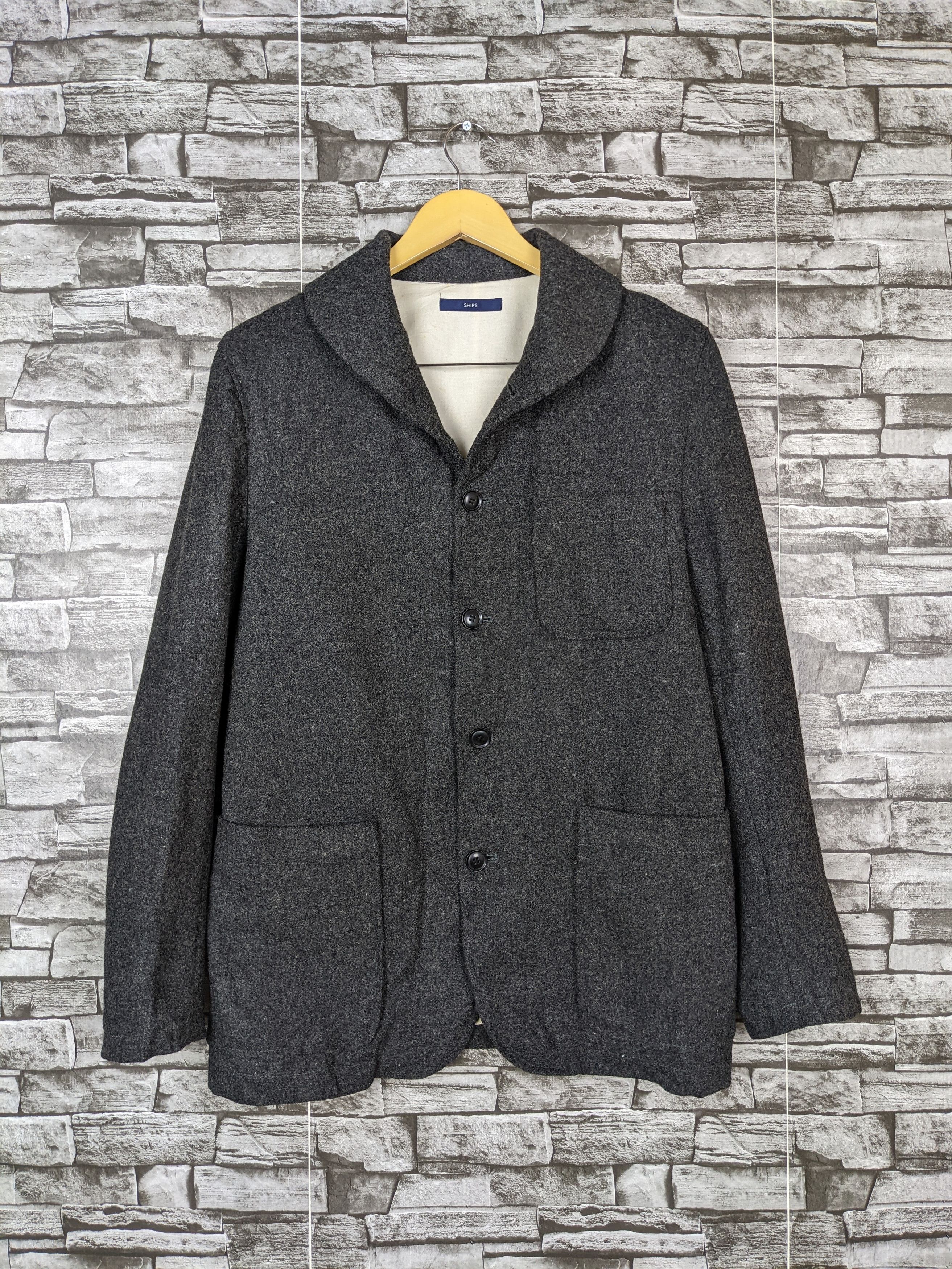 SHIPS Ships Japan Wool Light Jacket Button On Coat Outerwear Size US L / EU 52-54 / 3 - 2 Thumbnail