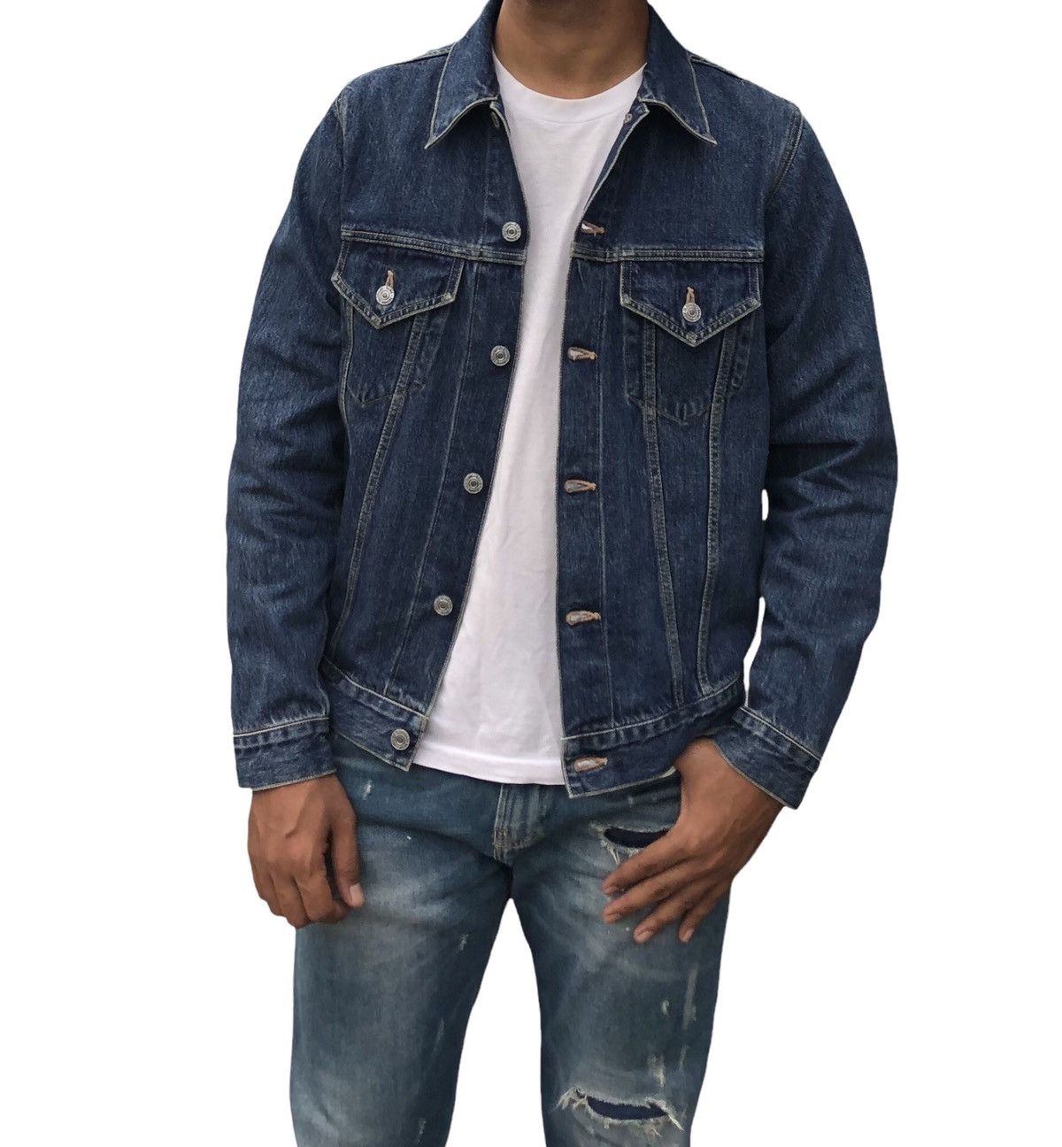 Denime Japanese Blue Jeans Denime Selvedge Trucker Jacket Size US M / EU 48-50 / 2 - 2 Thumbnail