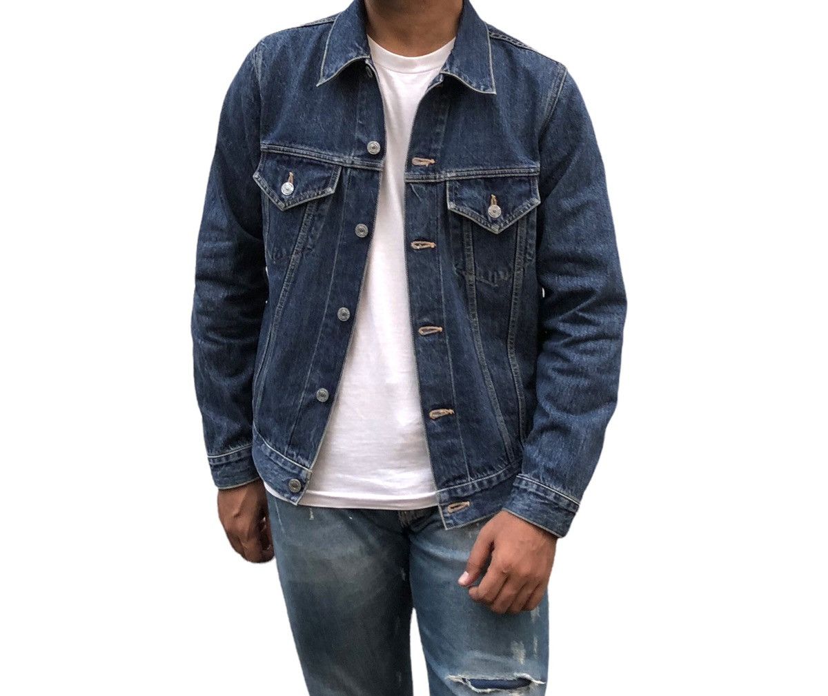 Denime Japanese Blue Jeans Denime Selvedge Trucker Jacket Size US M / EU 48-50 / 2 - 4 Thumbnail