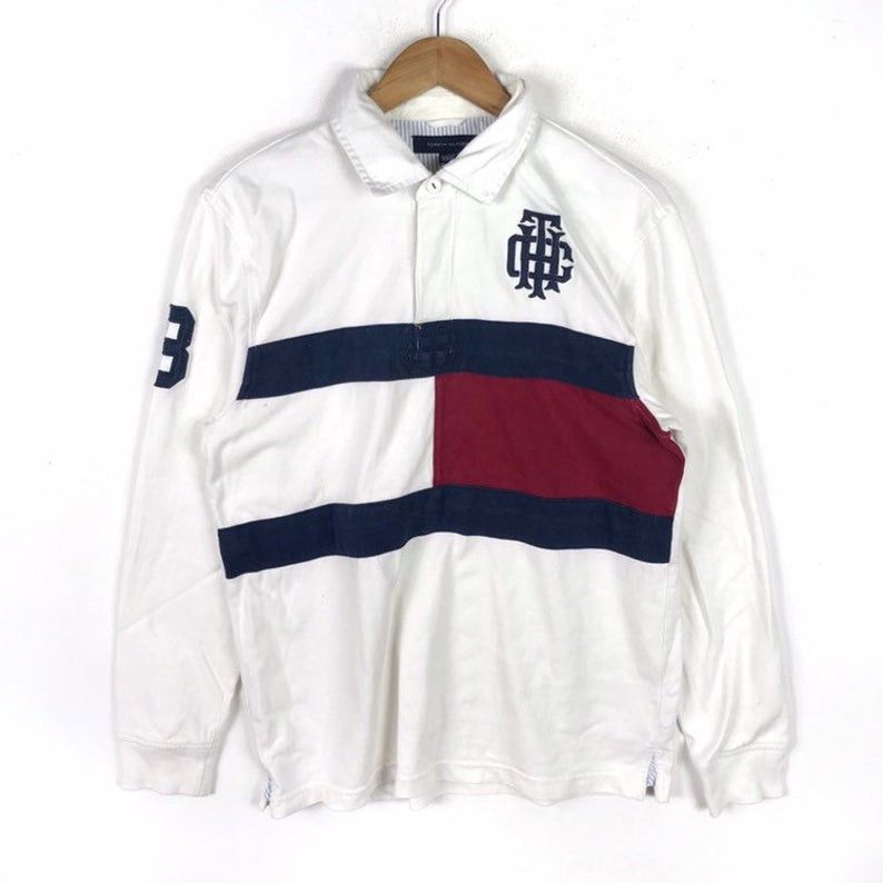 Vintage TOMMY HILFIGER Big Embroidered Flag