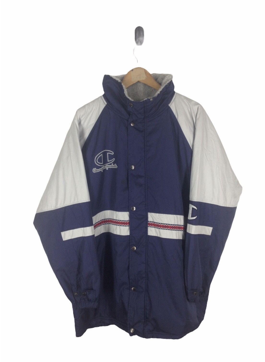 Champion × Vintage Champion Long Jacket Parka With Big Logo Back Jacket Size US L / EU 52-54 / 3 - 2 Thumbnail