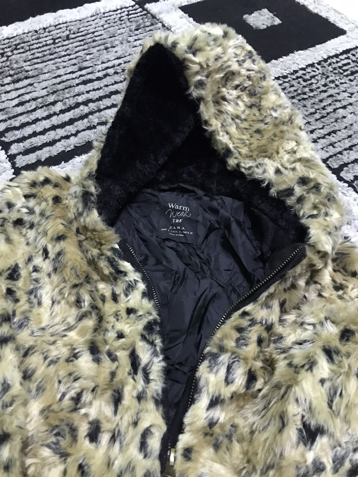Zara Zara leopard fur jacket hoodie Size S / US 4 / IT 40 - 5 Thumbnail