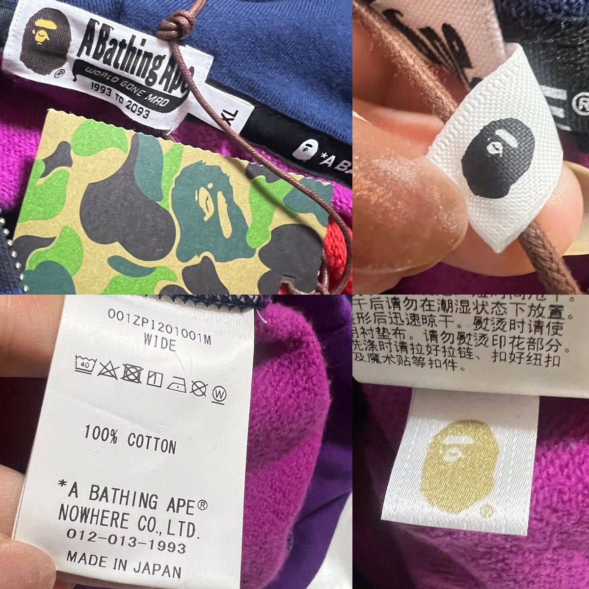 Bape Color Camo Crazy Shark Wide Full Zip Double Hoodie Size US XL / EU 56 / 4 - 9 Thumbnail