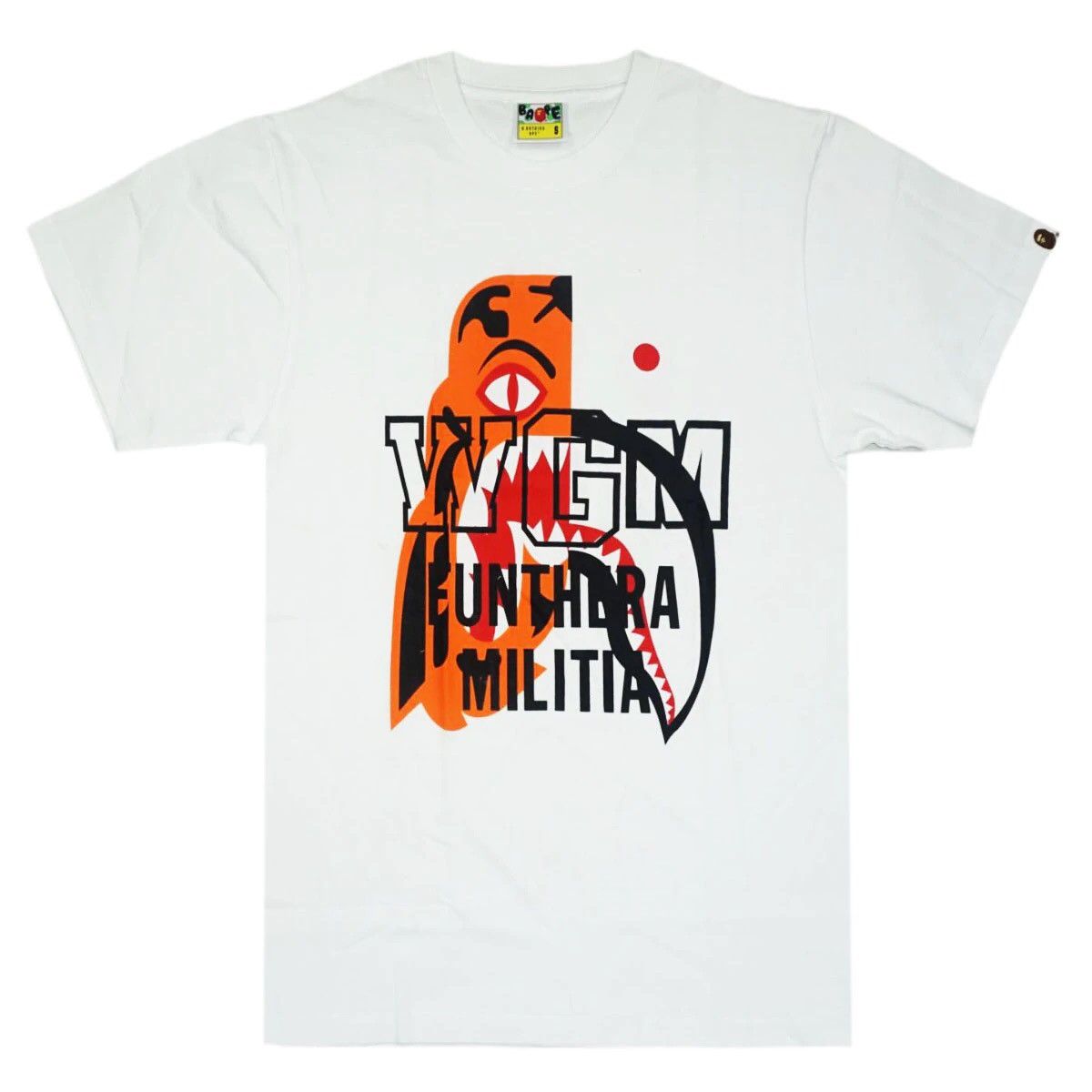 Bape SALE🔥 BAPE Tiger Shark Funthera Militia Tee White/Black Size US M / EU 48-50 / 2 - 2 Thumbnail