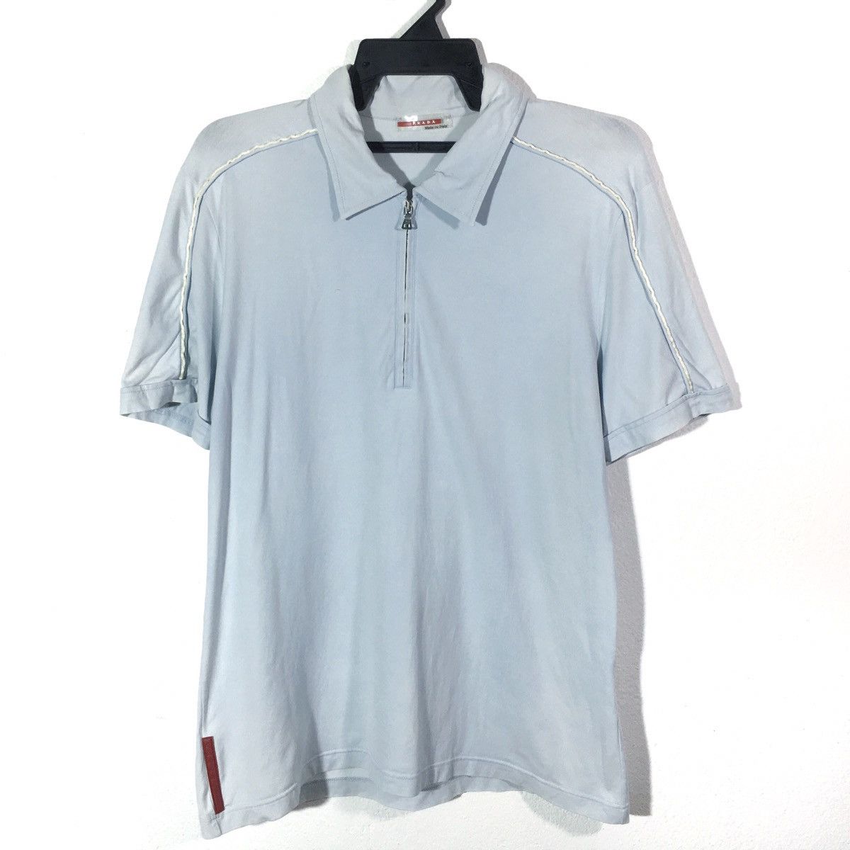 Prada Vintage Prada Italy Fashion Designer Polos Quarter Zip L sz Size US L / EU 52-54 / 3 - 2 Thumbnail