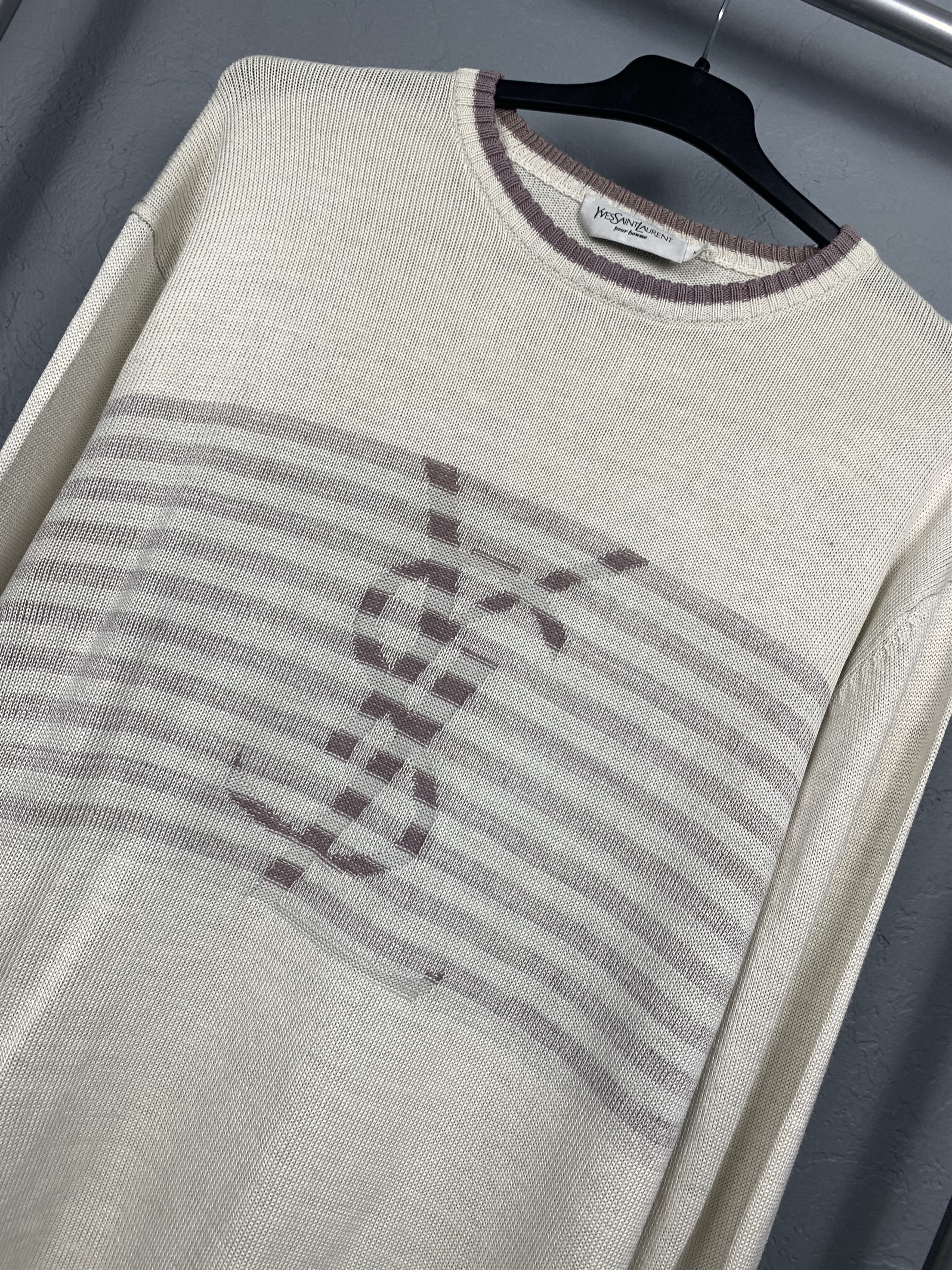 Yves Saint Laurent Yves Saint Laurent YSL Vintage Mens Knit Sweater Size US M / EU 48-50 / 2 - 2 Thumbnail