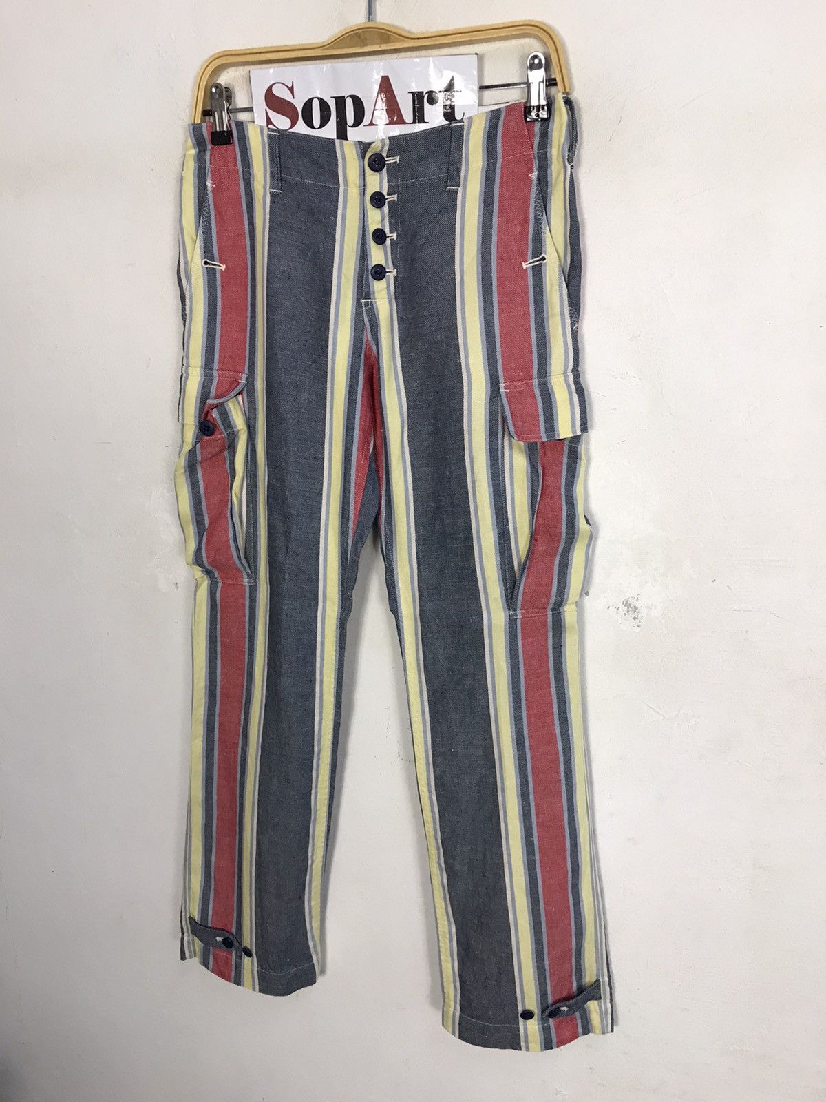 Polo Ralph Lauren × Ralph Lauren Vintage Ralph Lauren Cargo Pants Pocket Multicolour Design Size US 29 - 4 Thumbnail