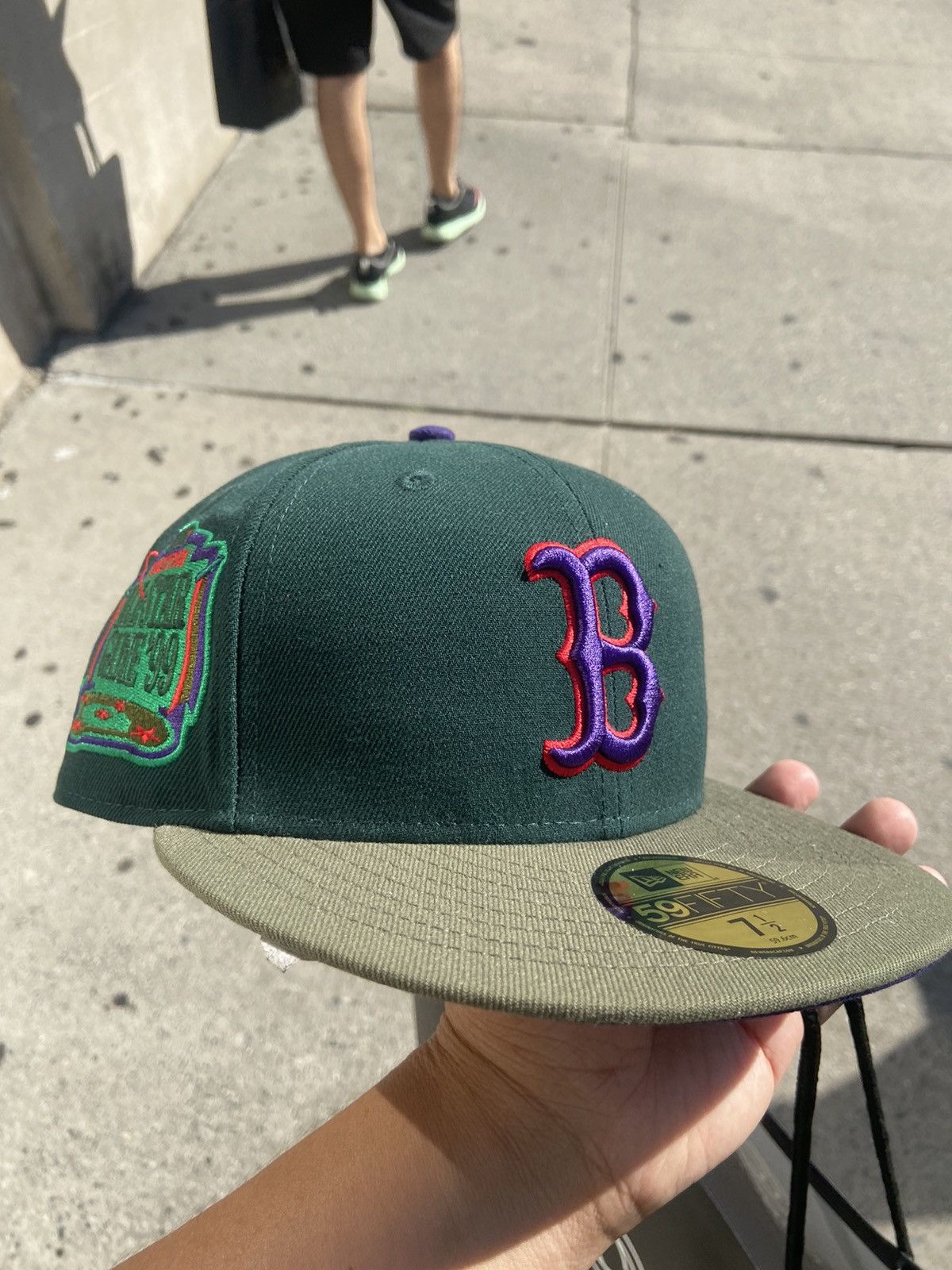 Concepts x New Era 5950 Boston Red Sox Fitted Hat (Dark Green/Purple)