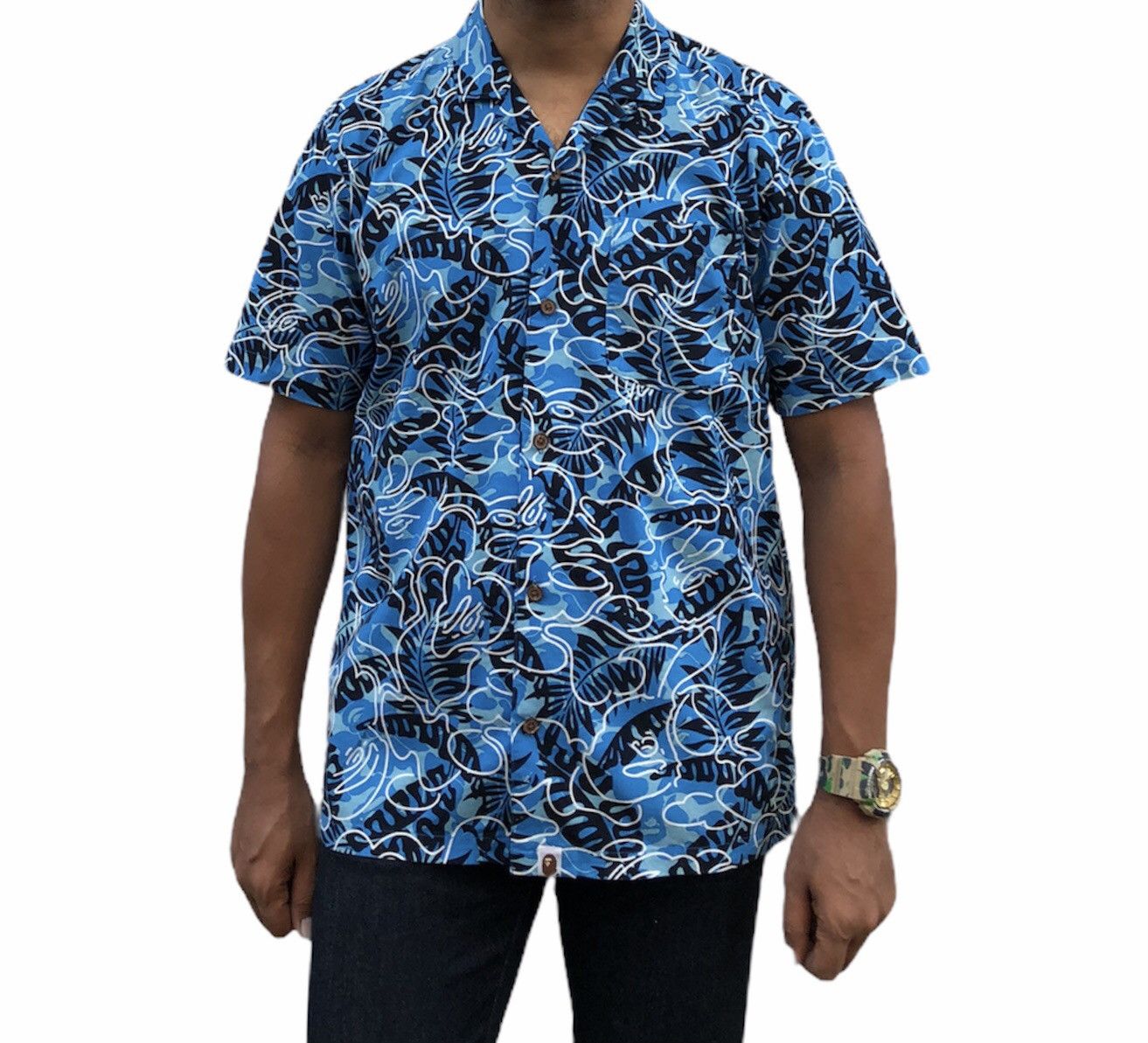 Bape Tropical Camo Button Up S/S Shirt (2016) Size US M / EU 48-50 / 2 - 20 Thumbnail