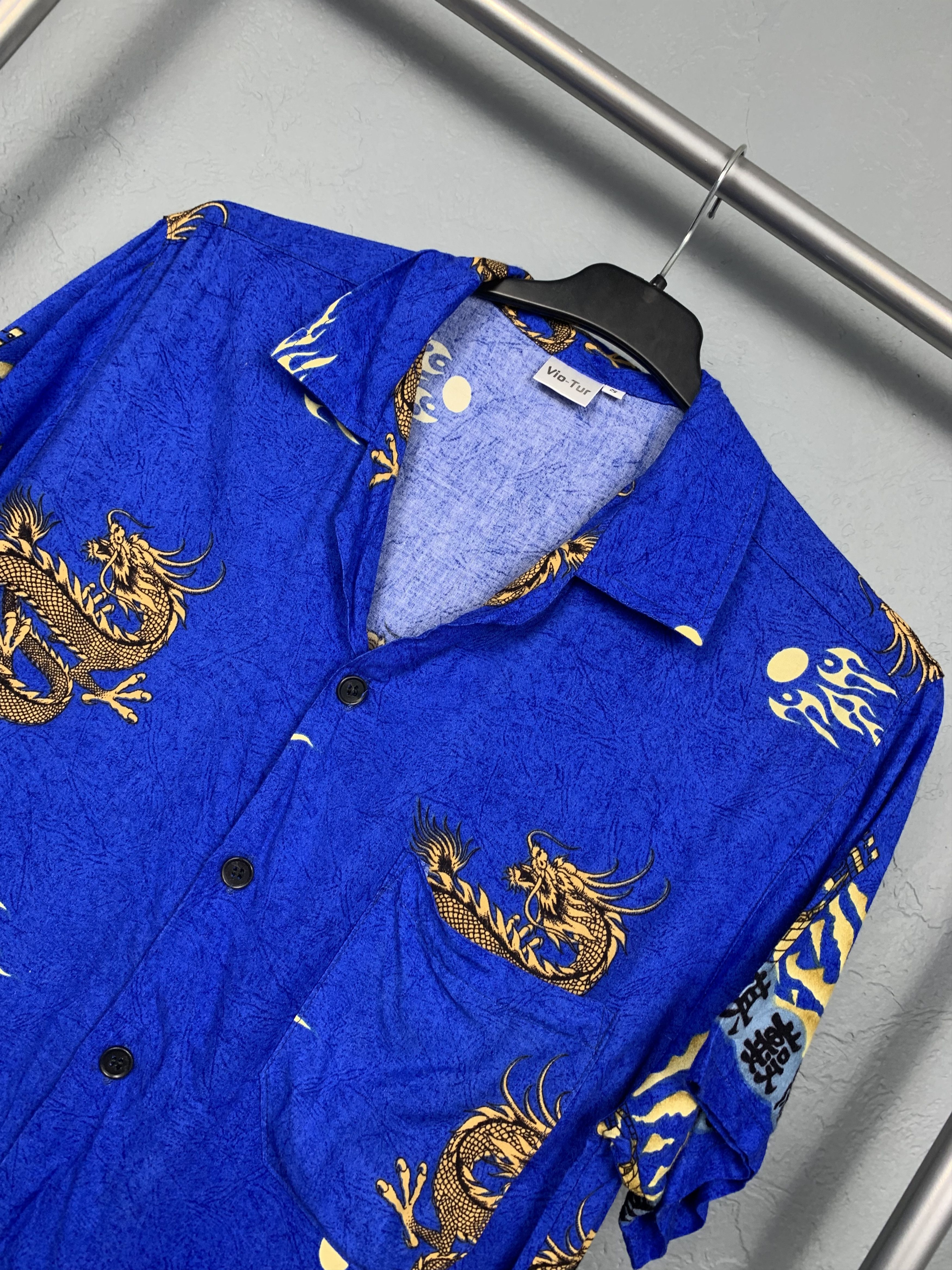 Japanese Brand Hawaiian Shirt Dragon Print in Japanese Style Size US M / EU 48-50 / 2 - 2 Thumbnail