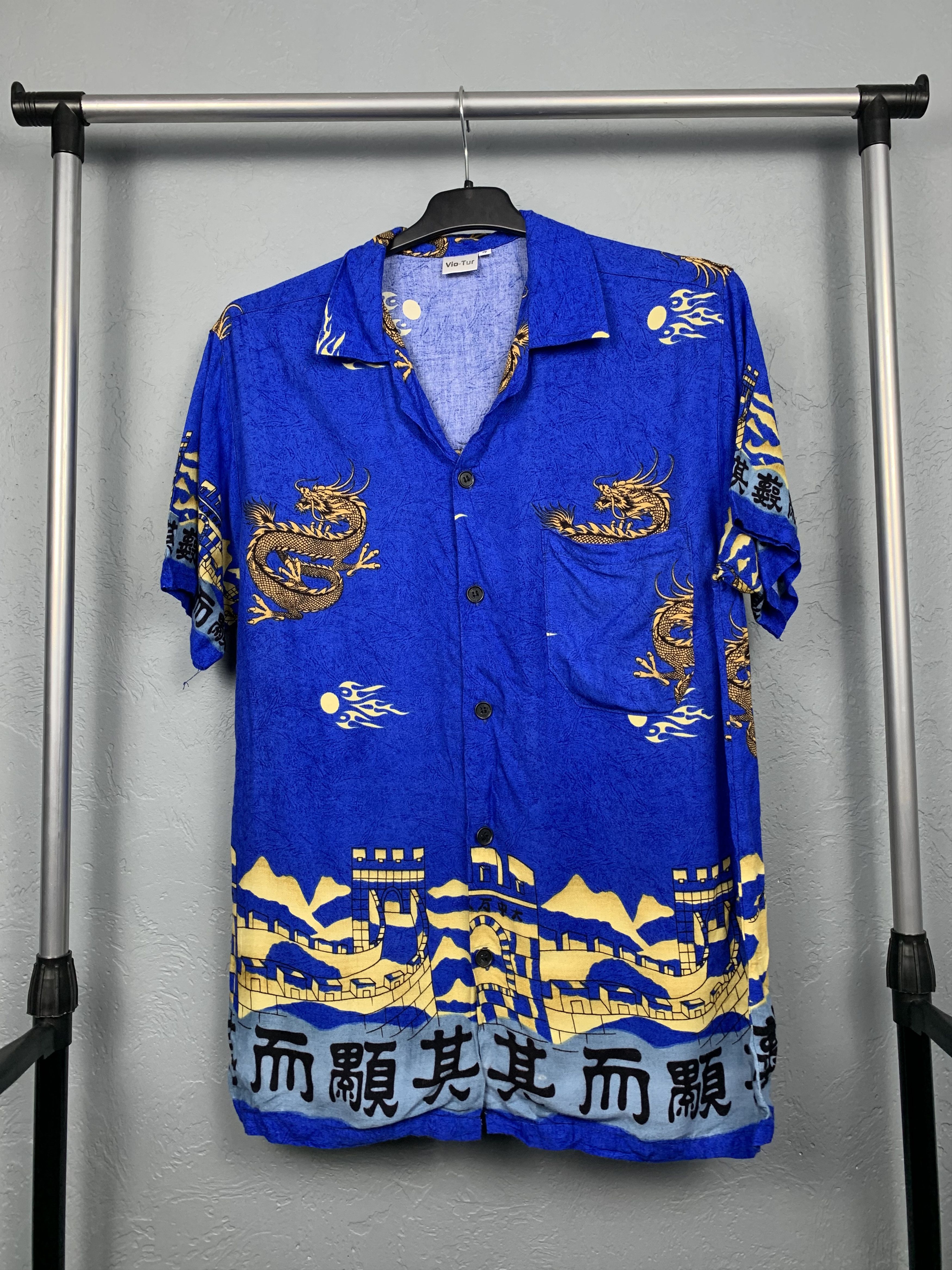 Japanese Brand Hawaiian Shirt Dragon Print in Japanese Style Size US M / EU 48-50 / 2 - 1 Thumbnail