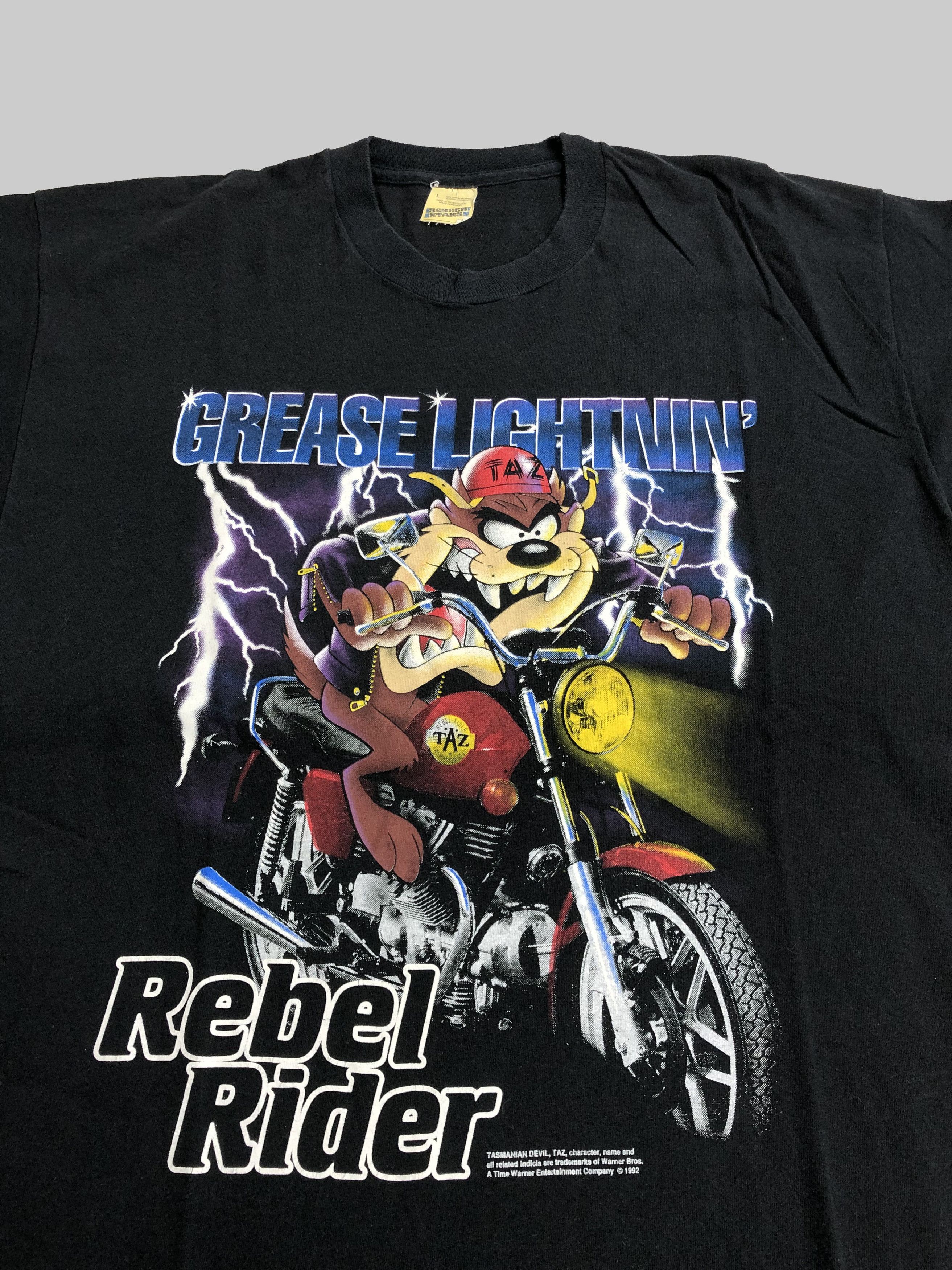 Cartoon Network Vintage 1992 Taz Tazmanian Devil Rebel Rider Lightning Size US L / EU 52-54 / 3 - 2 Thumbnail