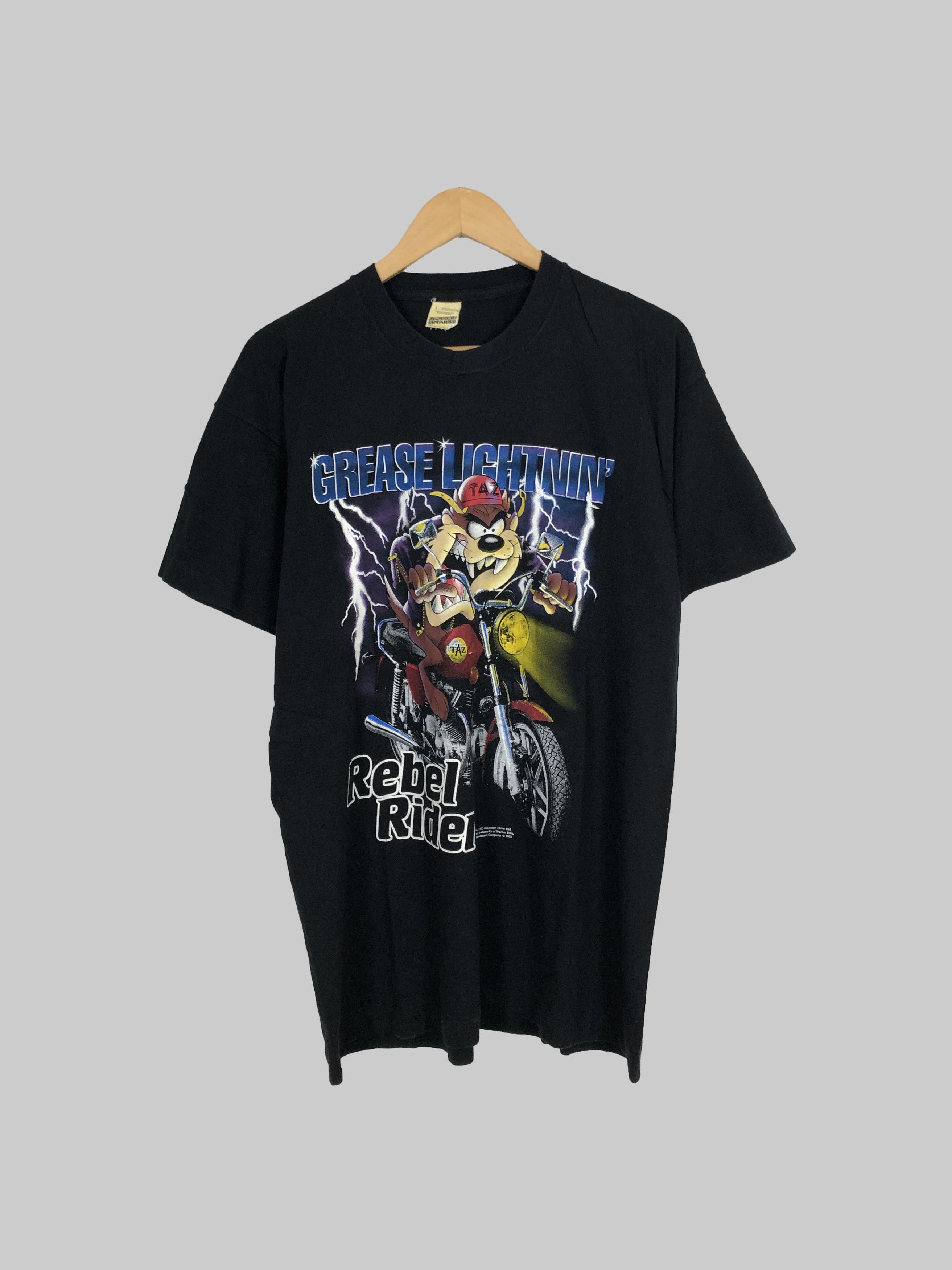 Cartoon Network Vintage 1992 Taz Tazmanian Devil Rebel Rider Lightning Size US L / EU 52-54 / 3 - 1 Thumbnail