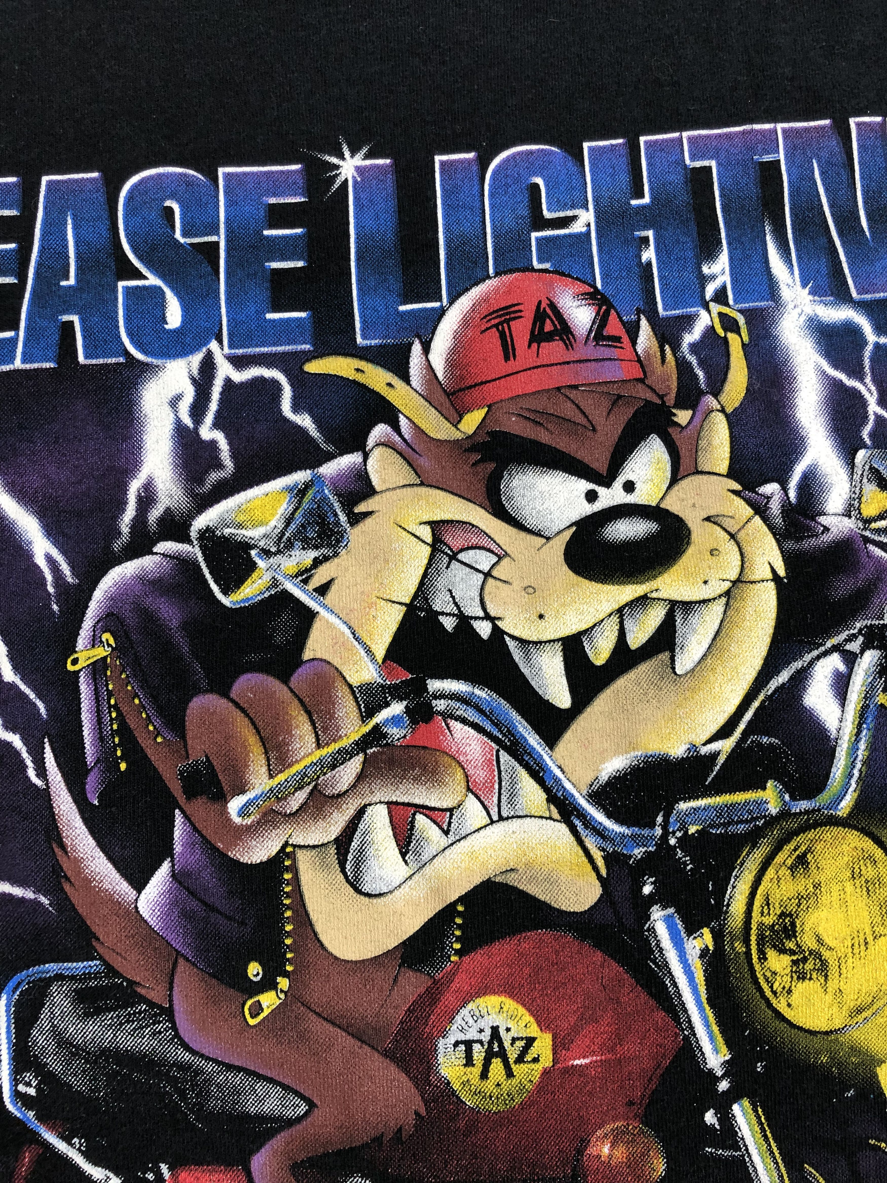 Cartoon Network Vintage 1992 Taz Tazmanian Devil Rebel Rider Lightning Size US L / EU 52-54 / 3 - 3 Thumbnail