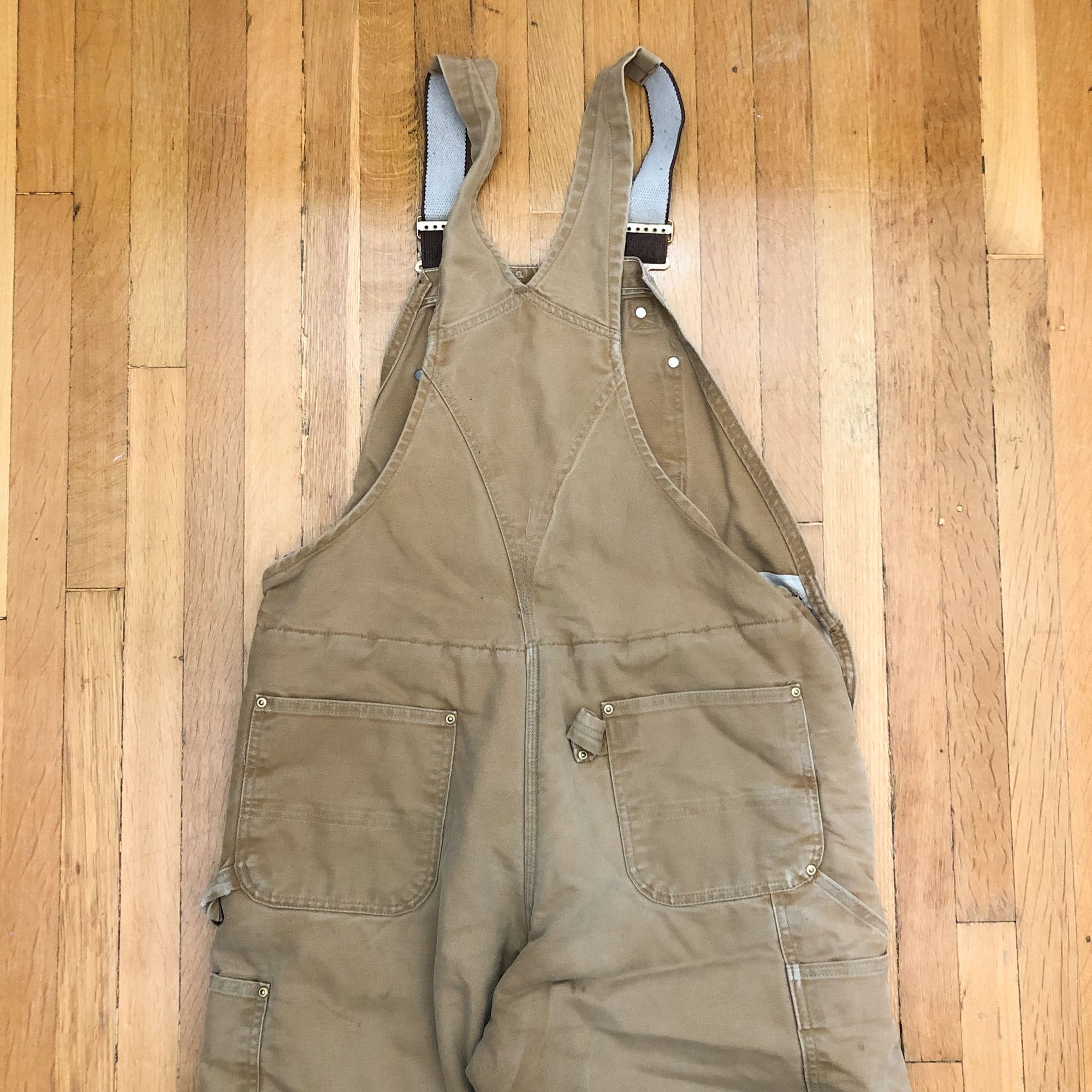 Carhartt × Vintage 90s Carhartt Tan Distressed Double Knee Overall Size US 36 / EU 52 - 7 Thumbnail