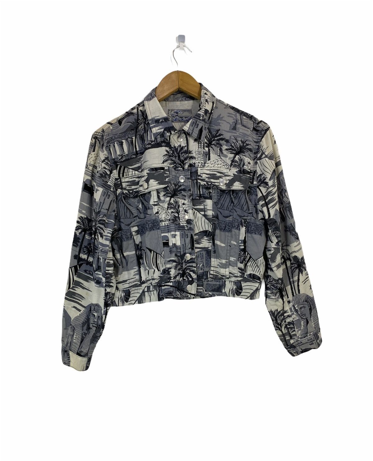 Kenzo Kenzo Cropped Jacket Sphinx Egypt Iconic FullPrint Design Size US M / EU 48-50 / 2 - 1 Thumbnail