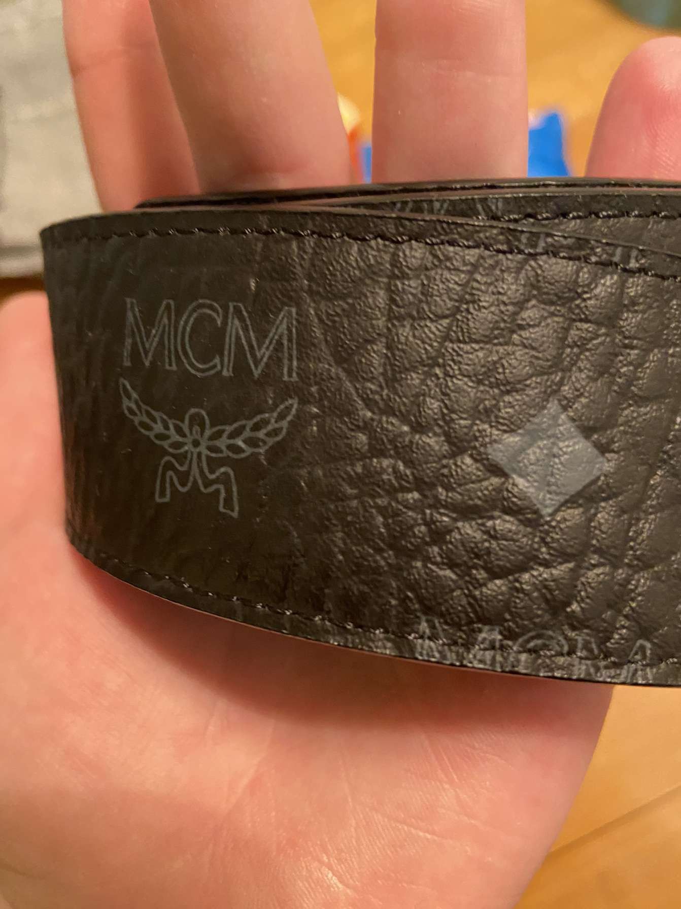 MCM MCM Black Leather Logo Belt Size 36 - 3 Thumbnail
