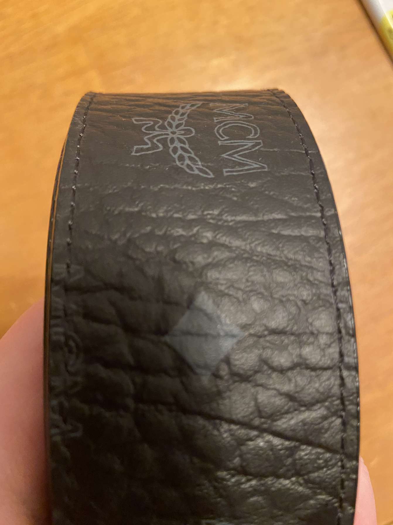 MCM MCM Black Leather Logo Belt Size 36 - 4 Thumbnail