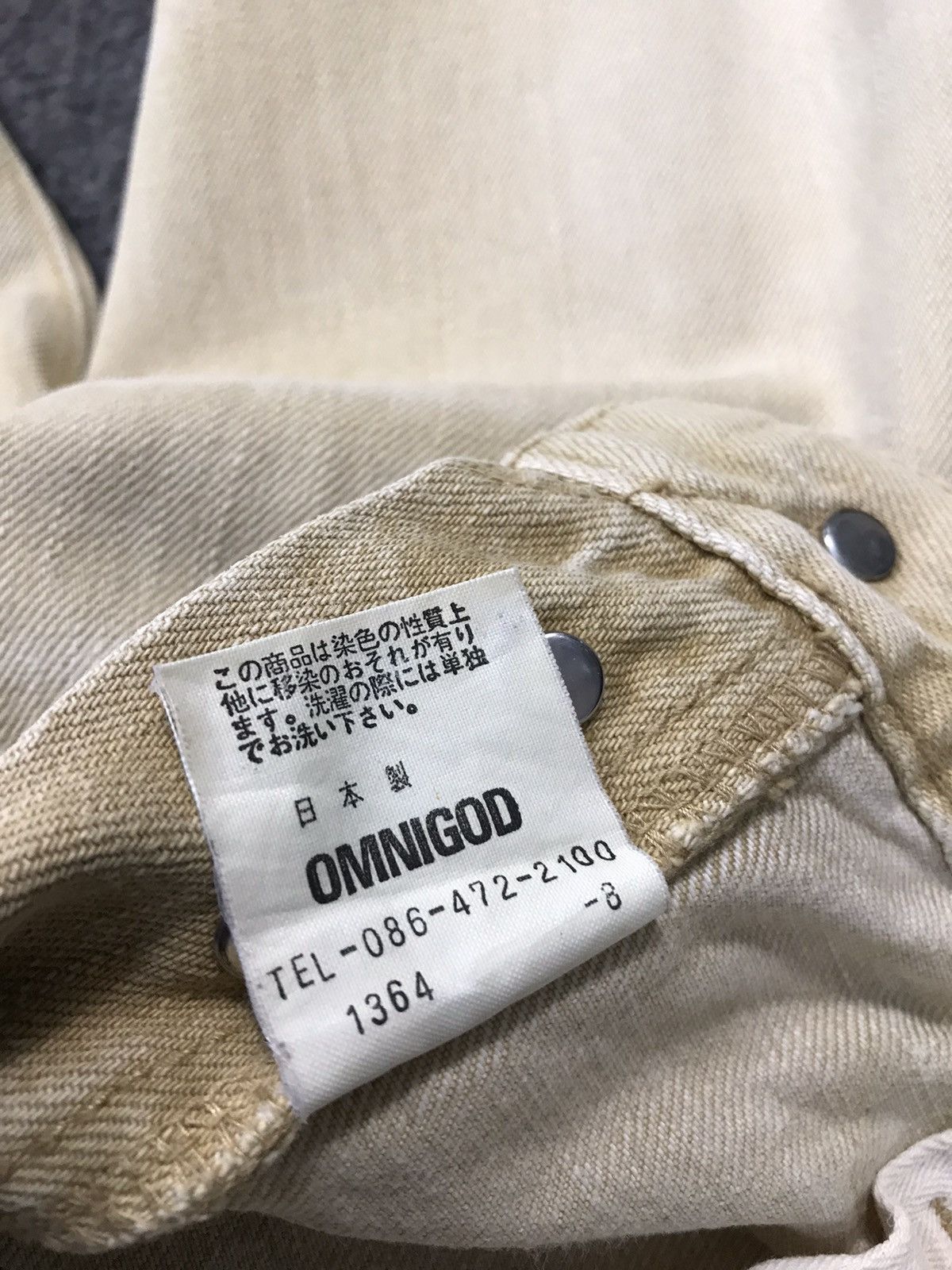 Japanese Brand × OMNIGOD × Vintage Vintage Omnigod Jeans Colour Cream Style Size US 30 / EU 46 - 16 Thumbnail