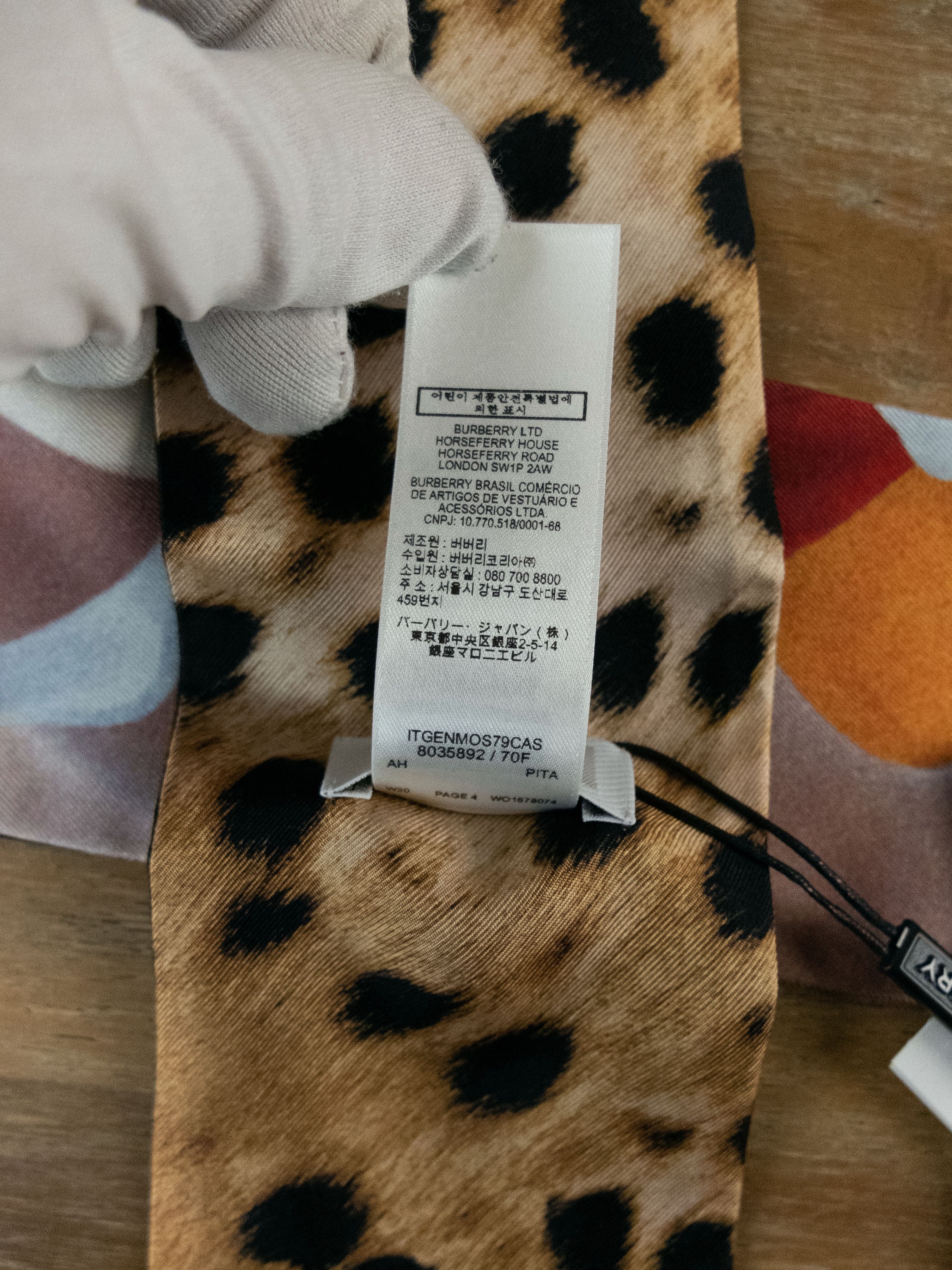 Burberry BURBERRY floral leopard reversible twill silk skinny scarf q Size ONE SIZE - 5 Thumbnail